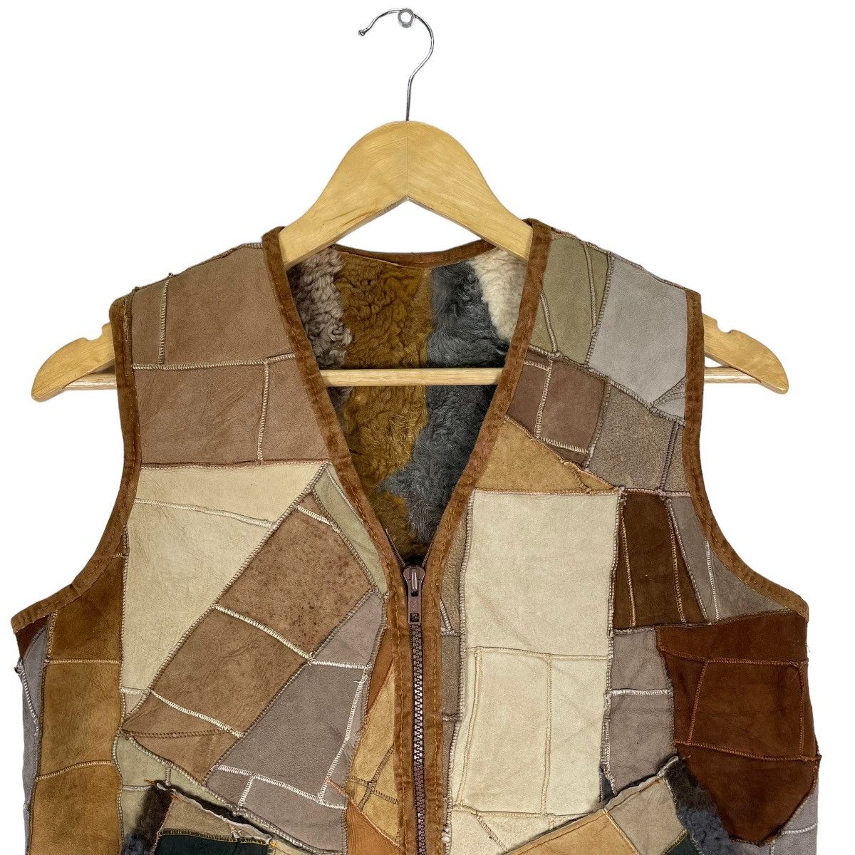 Japanese Brand 🌟LEATHER PATCHWORK DESIGNER VEST INSPIRED HAI SPORTING GEAR Size S / US 4 / IT 40 - 3 Thumbnail
