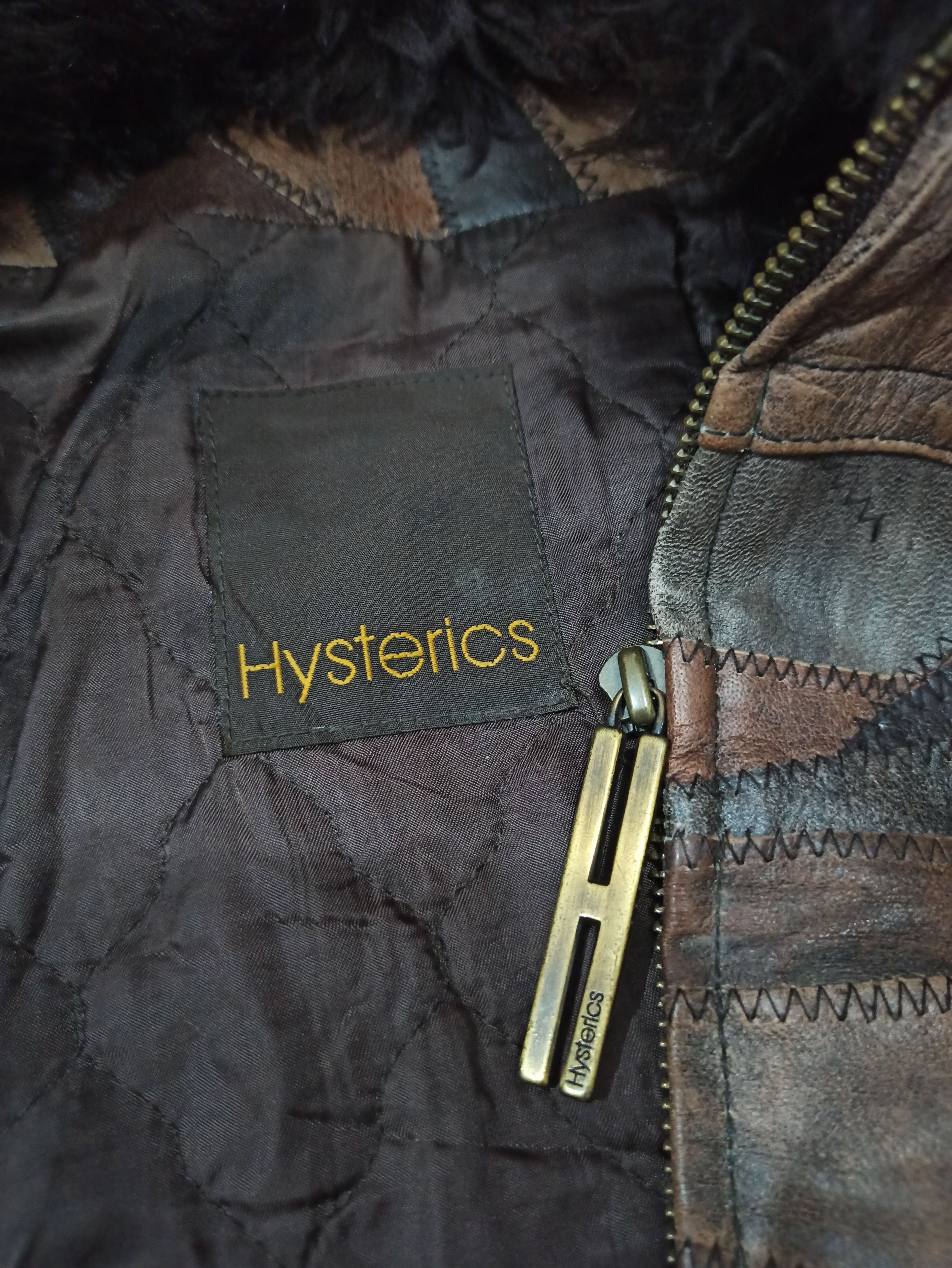 Hysteric Glamour Vintage Hysteric Glamour Patchwork Leather Jacket with Fur Size S / US 4 / IT 40 - 6 Thumbnail