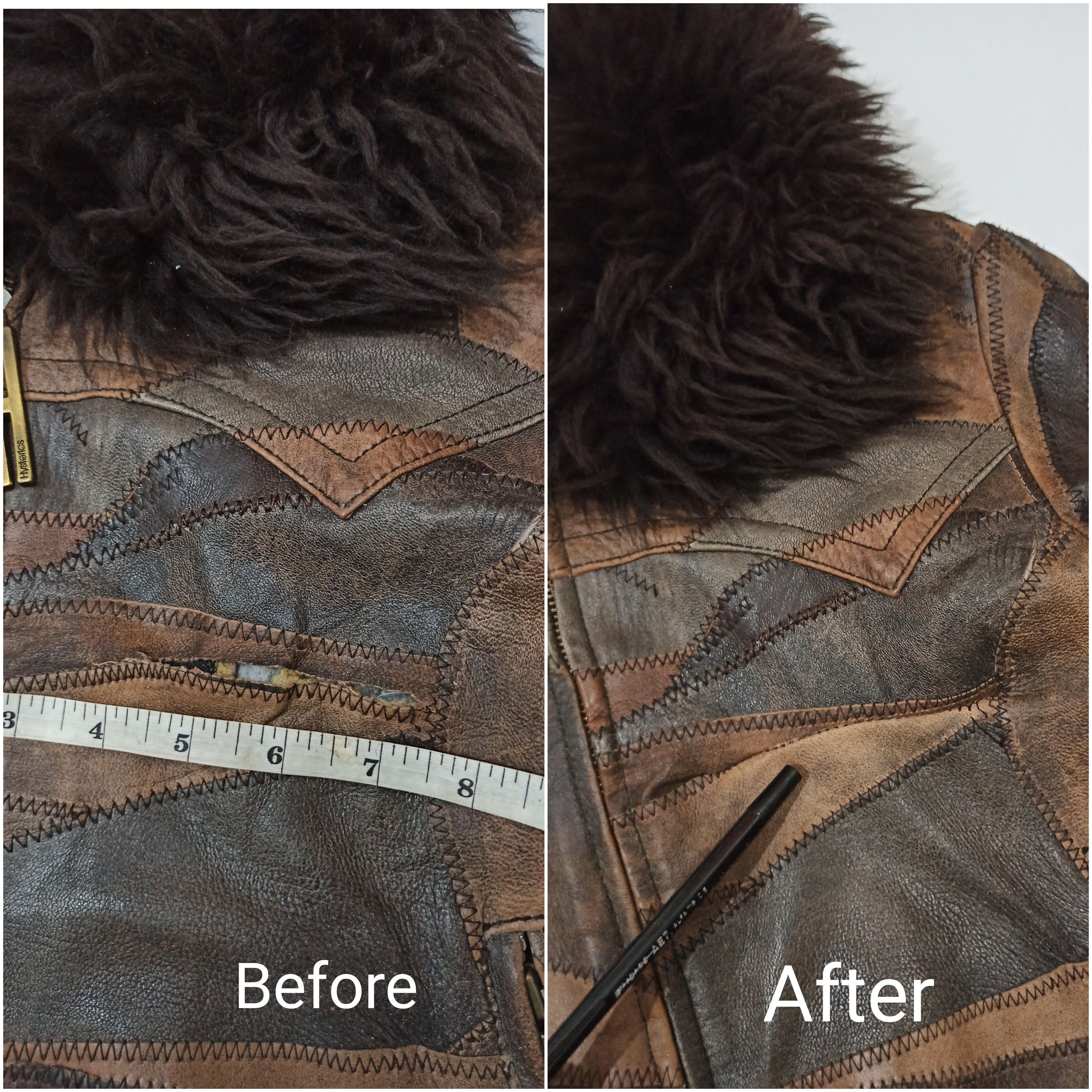 Hysteric Glamour Vintage Hysteric Glamour Patchwork Leather Jacket with Fur Size S / US 4 / IT 40 - 9 Thumbnail