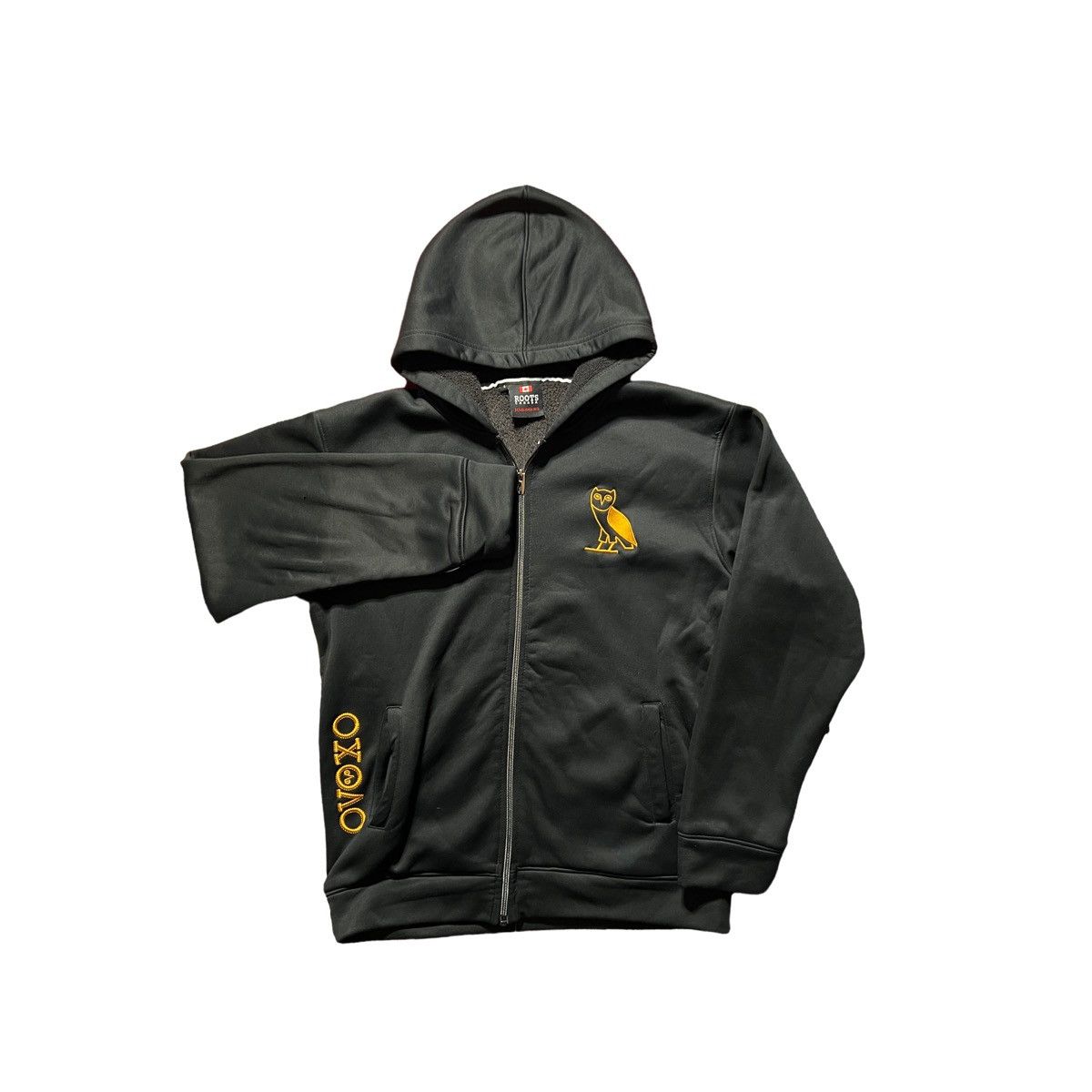 Drake Octobers Very Own Streetwear OVO Embroidered Logo black and gold zip up hoodie LARGE Grailed