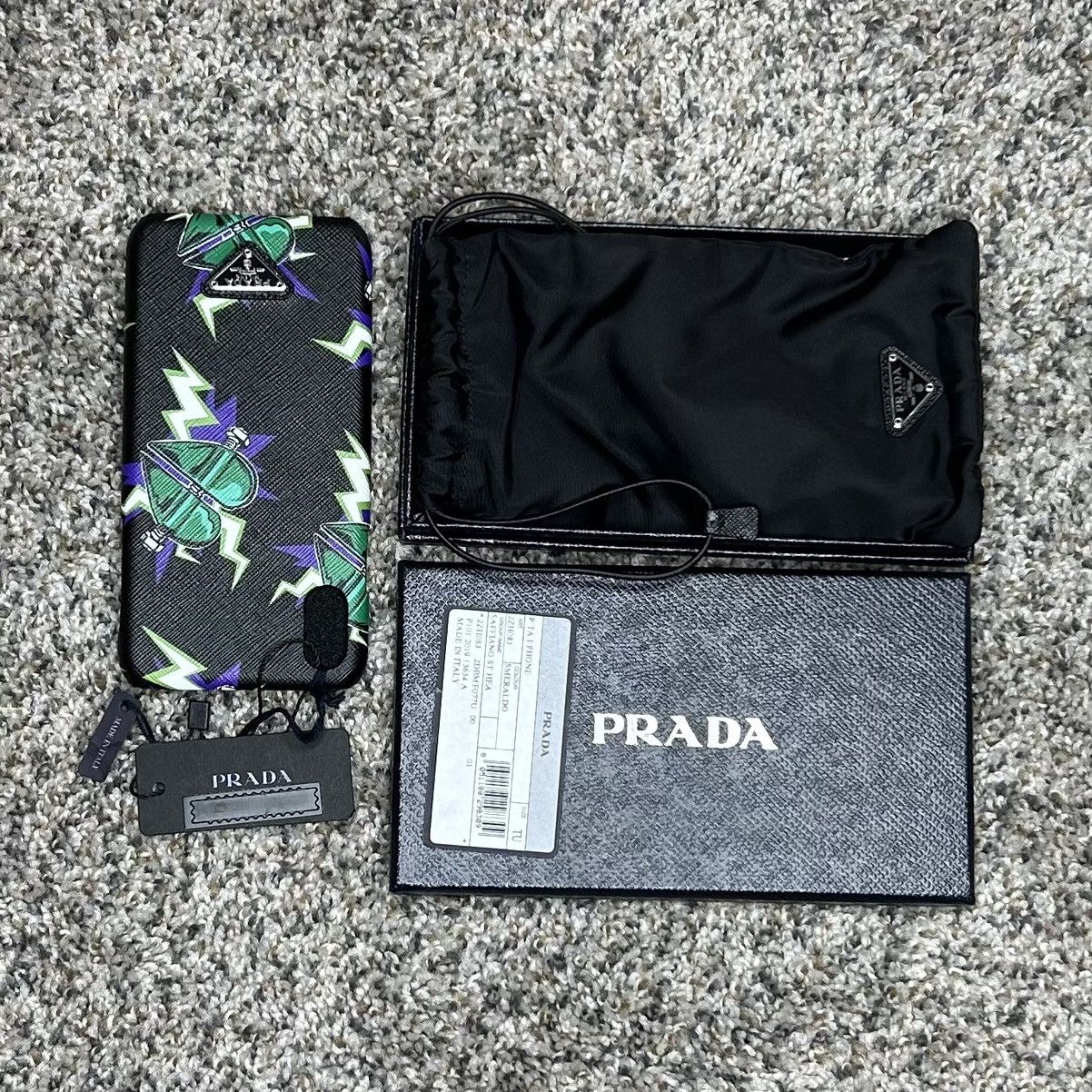 image of Prada Frankenstein I-Phone Case in Green, Men's