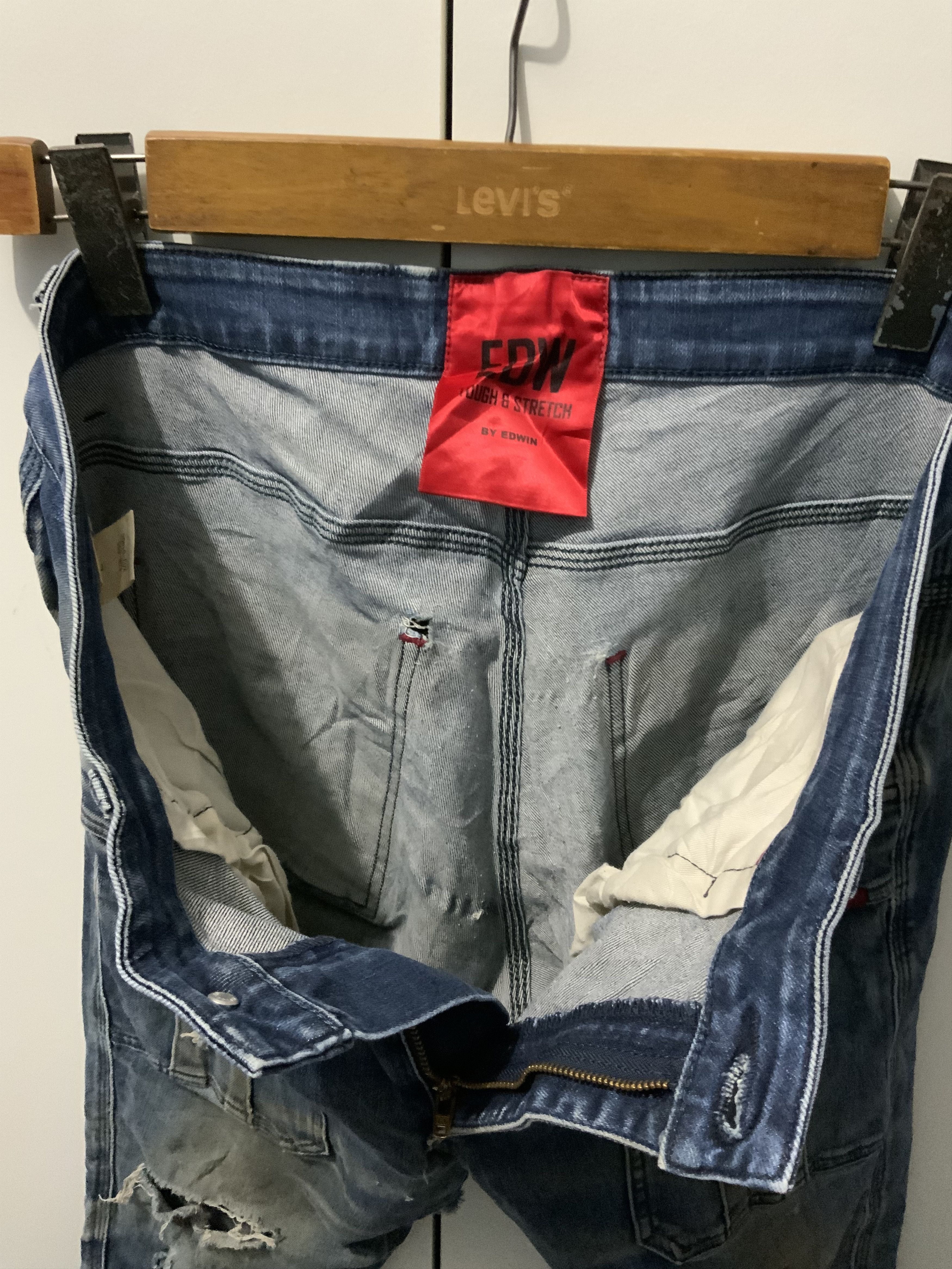 Edwin Edwin EDW Bush Pant Cargo Distressed Denim Jeans Size US 33 - 14 Thumbnail