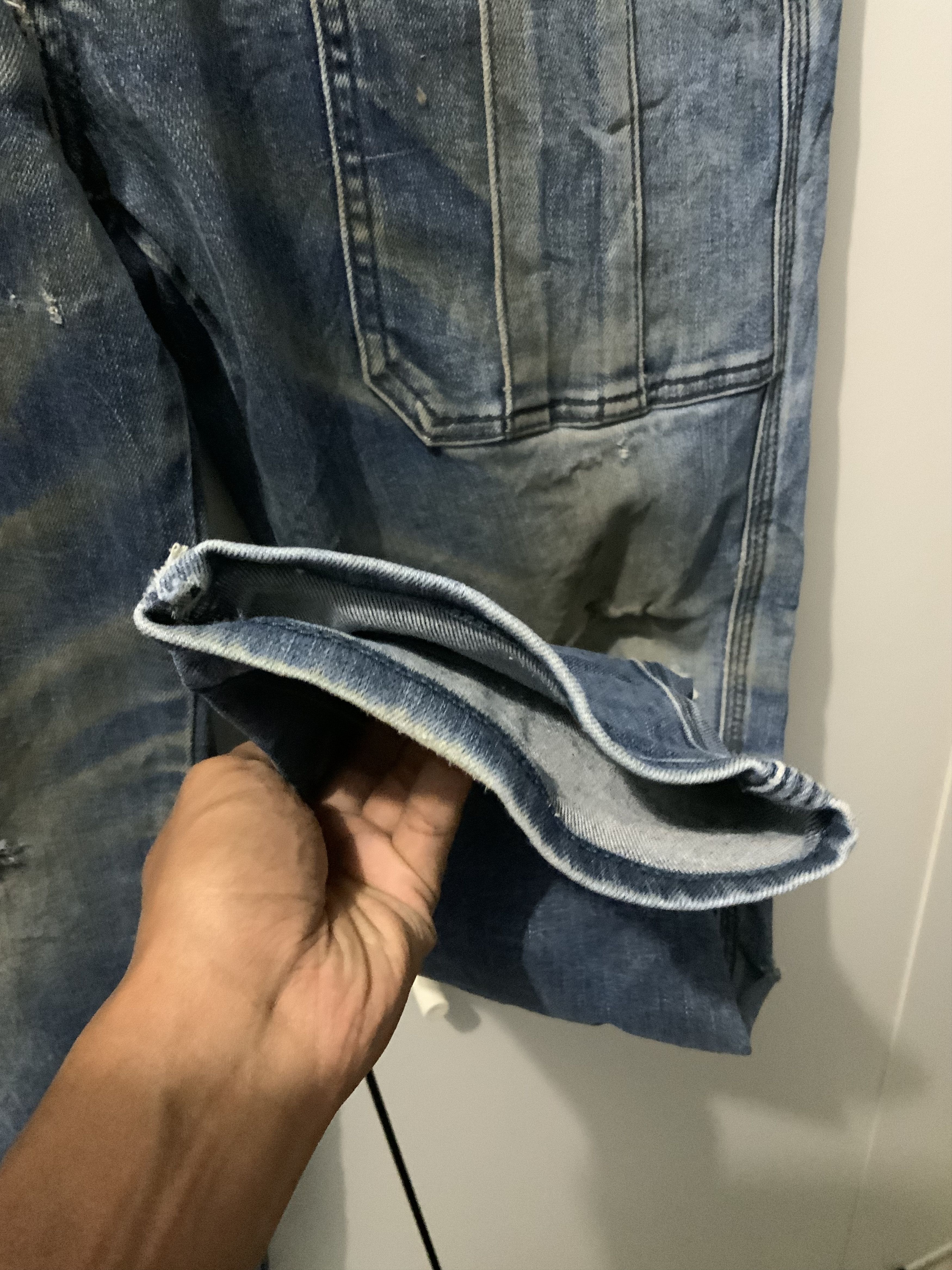Edwin Edwin EDW Bush Pant Cargo Distressed Denim Jeans Size US 33 - 8 Thumbnail