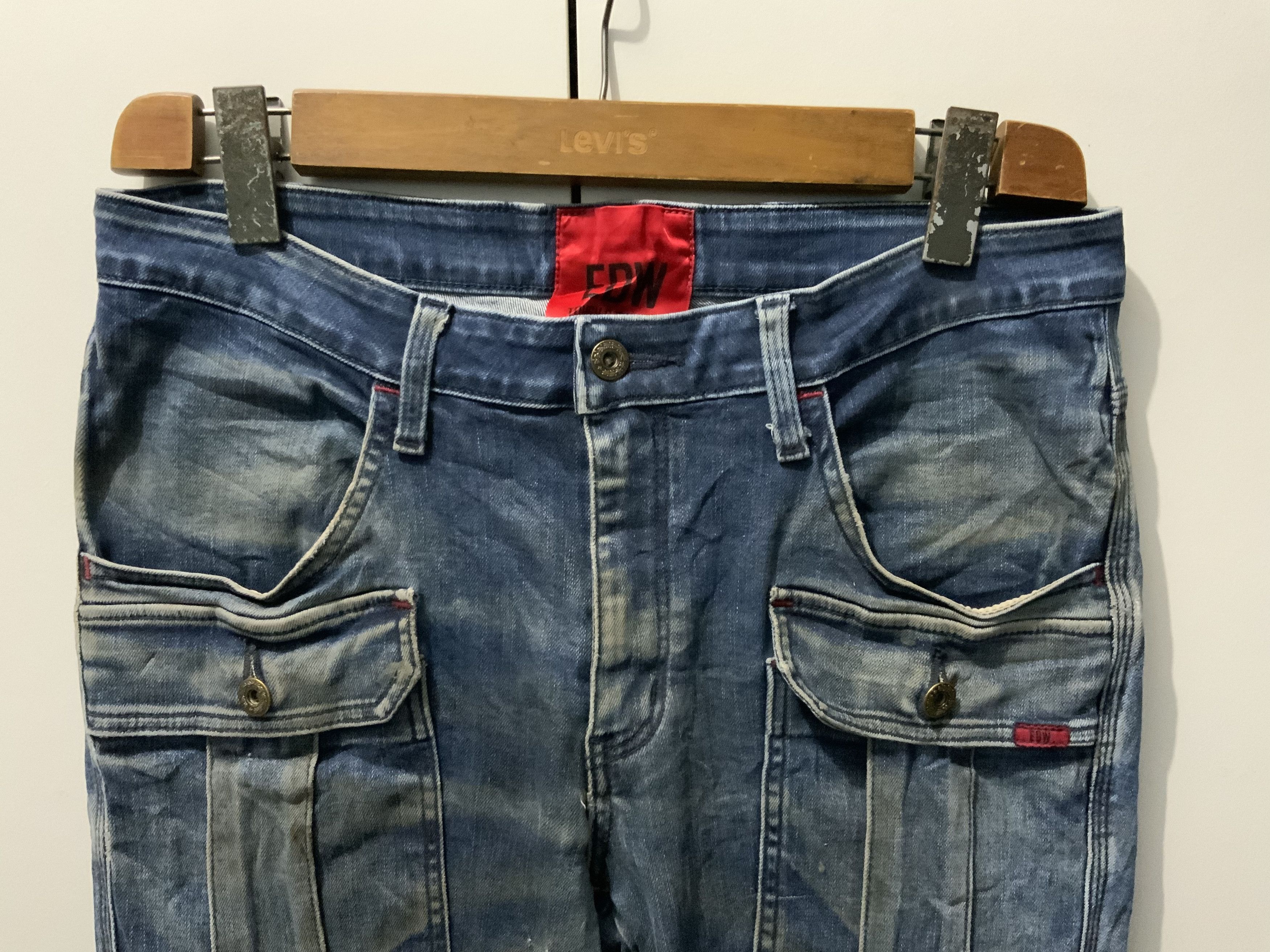 Edwin Edwin EDW Bush Pant Cargo Distressed Denim Jeans Size US 33 - 3 Thumbnail