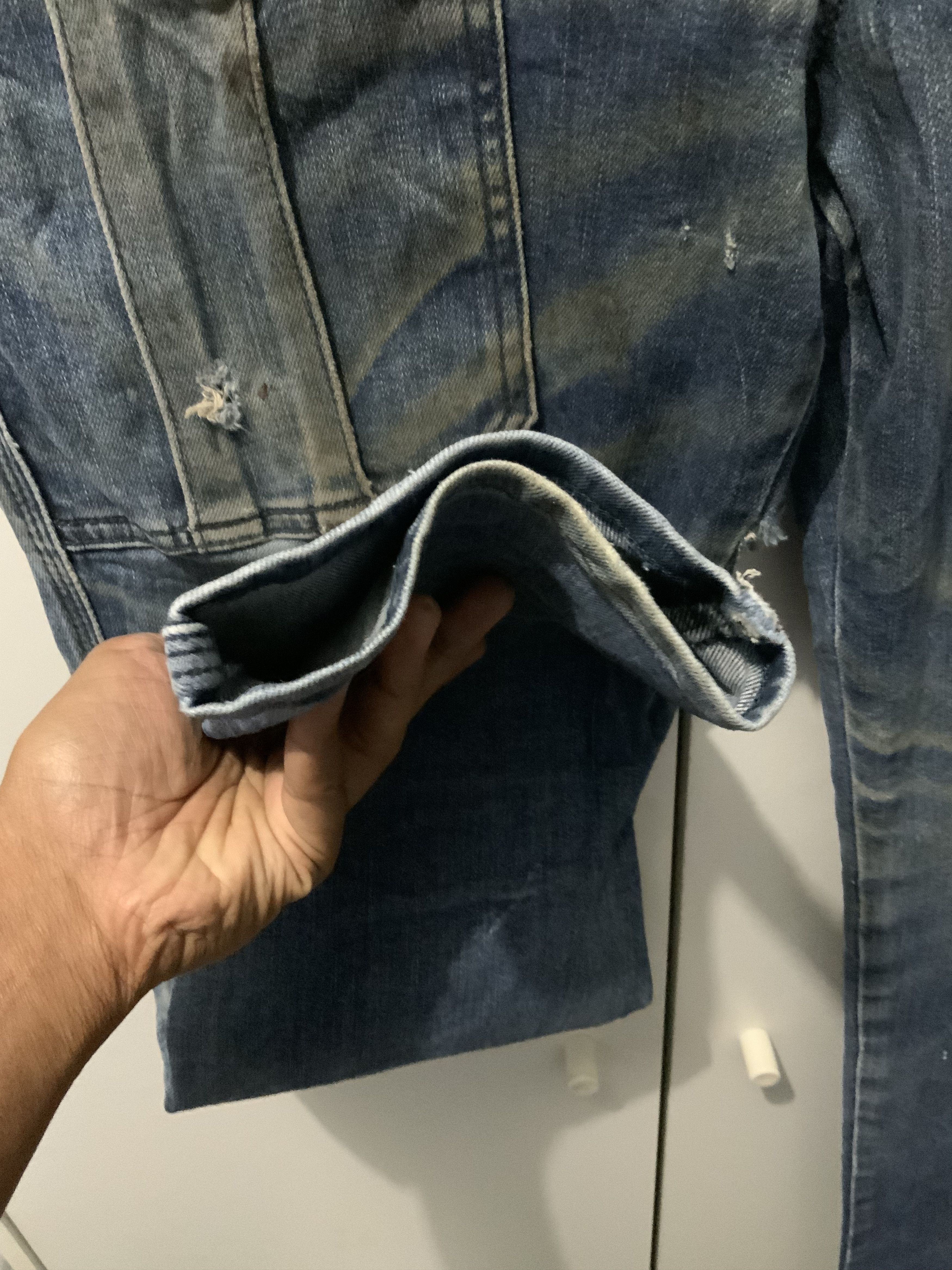 Edwin Edwin EDW Bush Pant Cargo Distressed Denim Jeans Size US 33 - 7 Thumbnail
