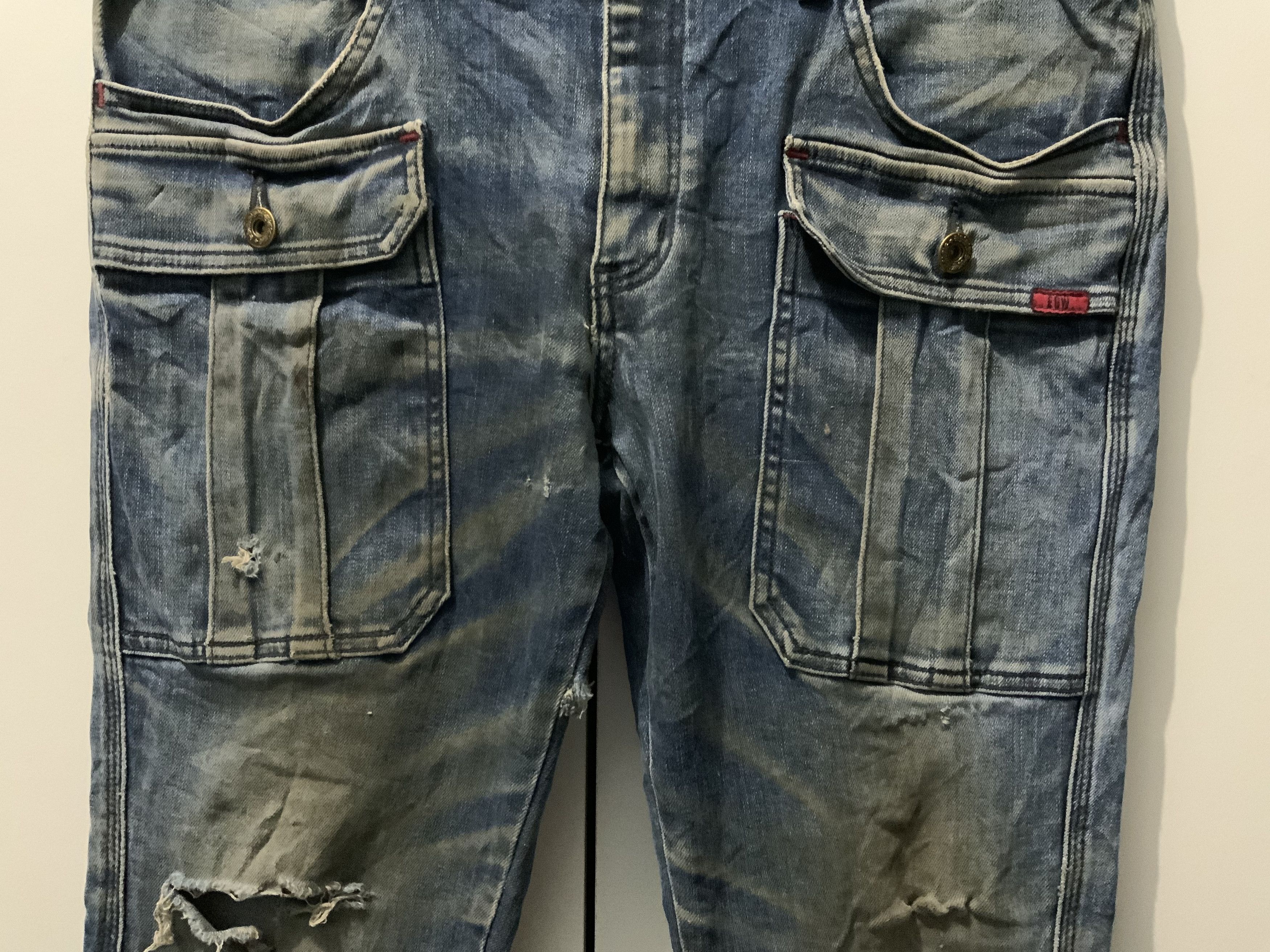 Edwin Edwin EDW Bush Pant Cargo Distressed Denim Jeans Size US 33 - 4 Thumbnail