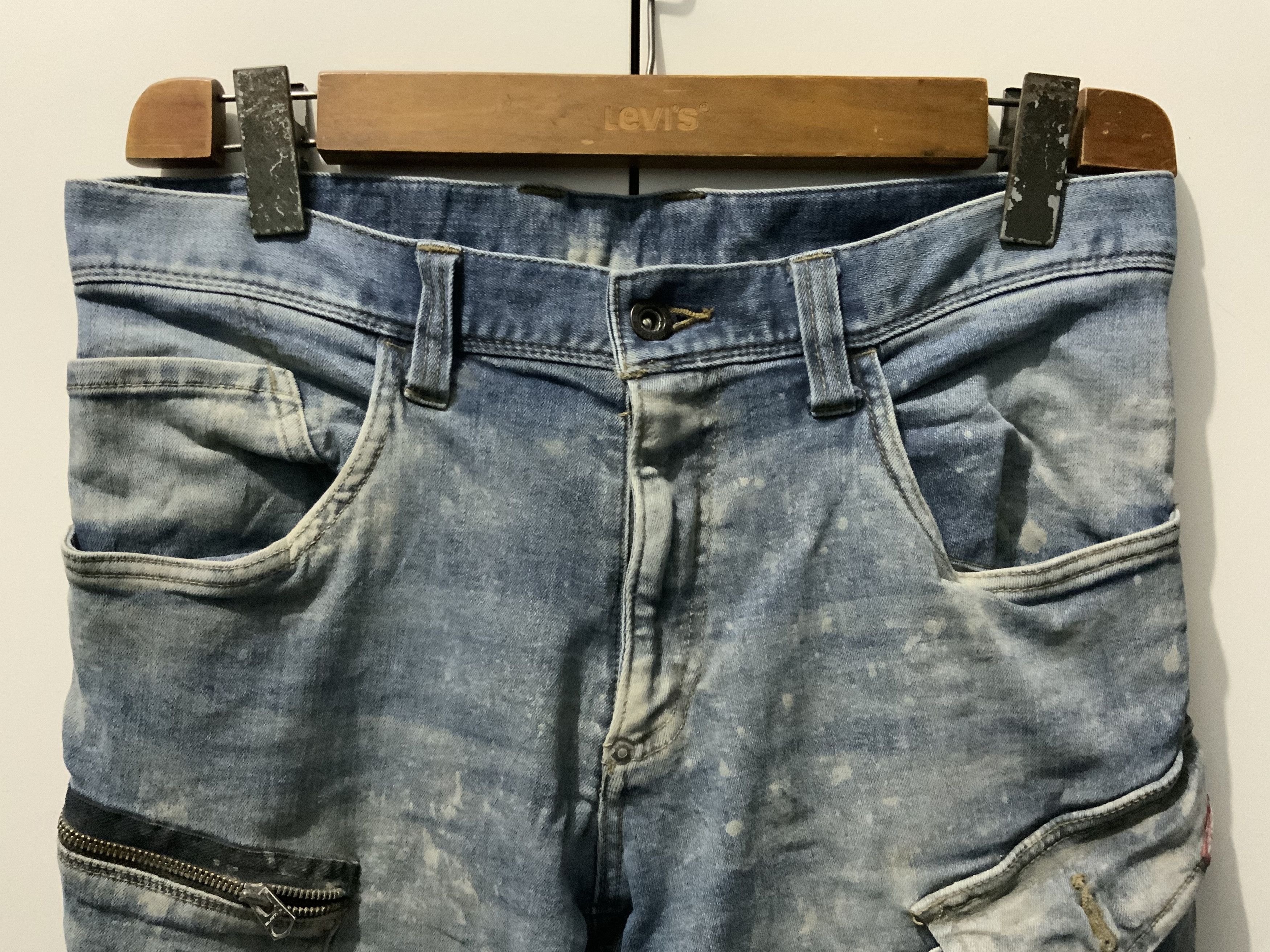 Japanese Brand × Seditionaries Burtle Multipocket Bondage Thrased Fade Cargo Jeans Size US 32 / EU 48 - 3 Thumbnail
