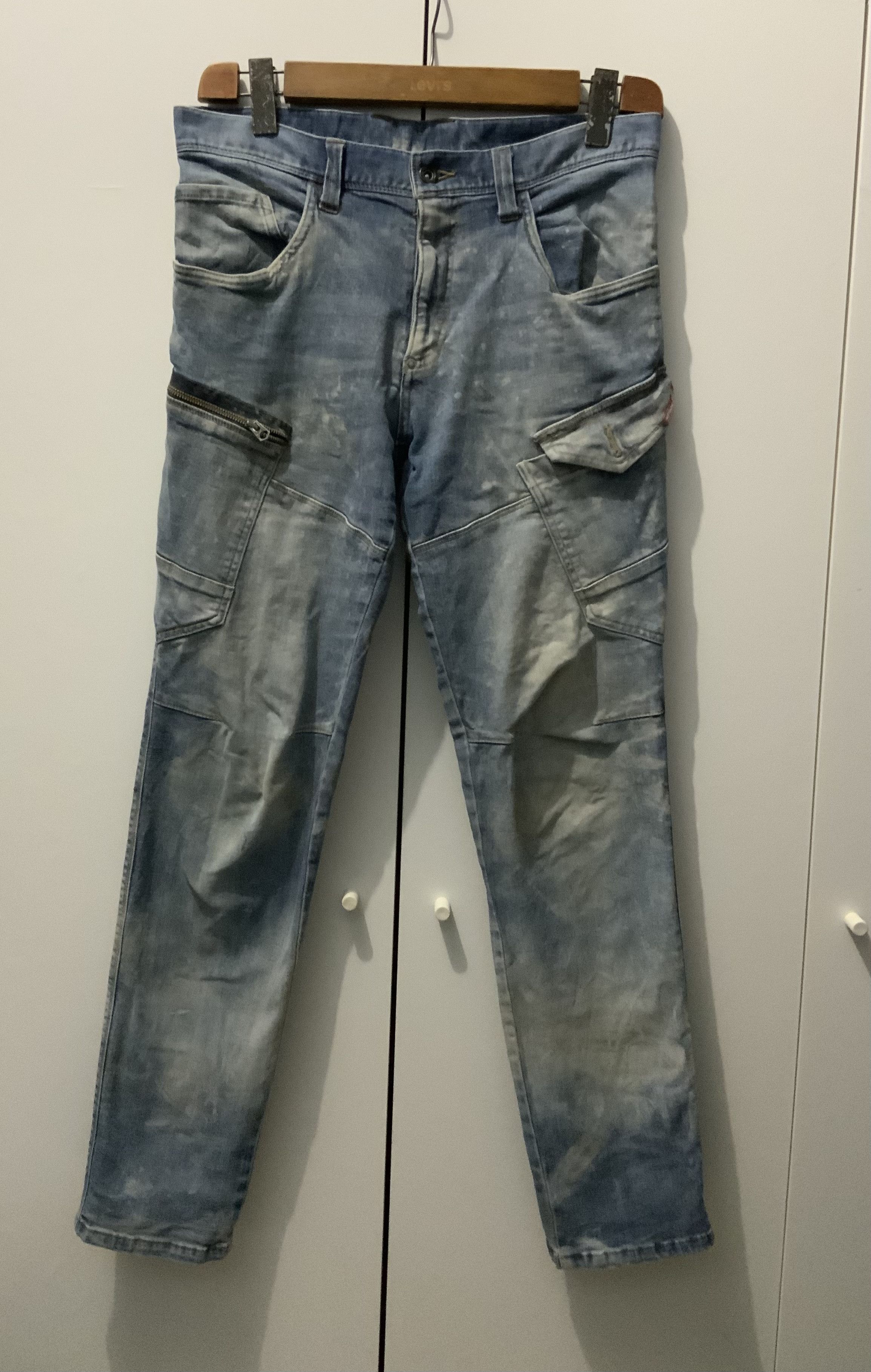 Japanese Brand × Seditionaries Burtle Multipocket Bondage Thrased Fade Cargo Jeans Size US 32 / EU 48 - 1 Thumbnail