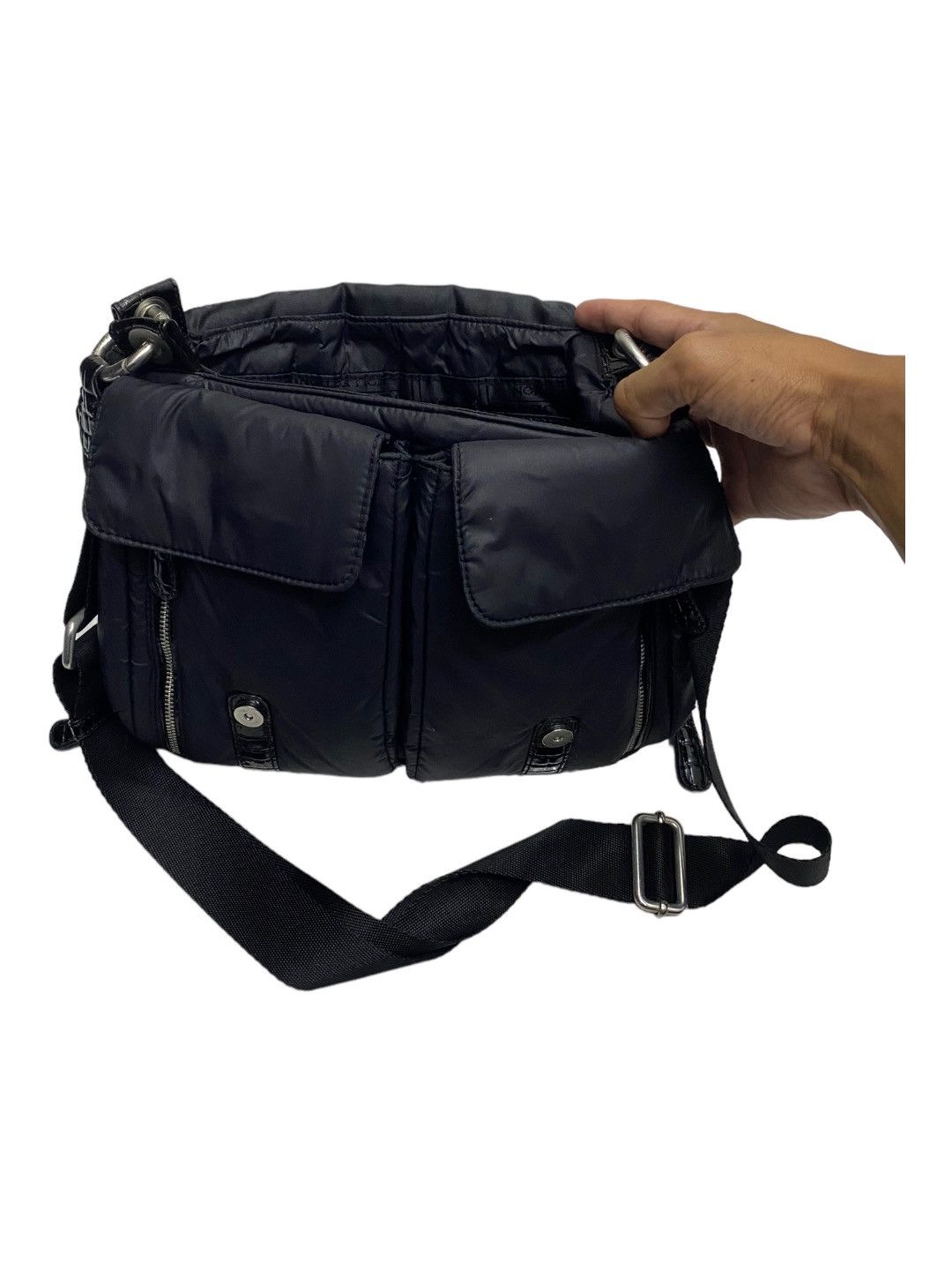 Armani 🔥ARMANI JEANS MULTI POCKET ZIPPER PUFFER SLING BAG Size ONE SIZE - 12 Thumbnail