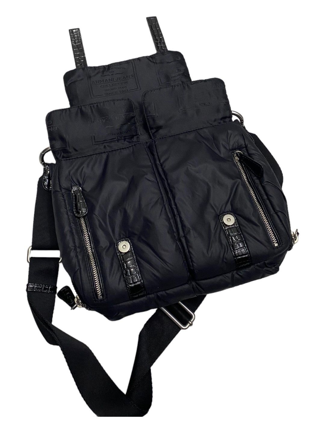 Armani 🔥ARMANI JEANS MULTI POCKET ZIPPER PUFFER SLING BAG Size ONE SIZE - 8 Thumbnail