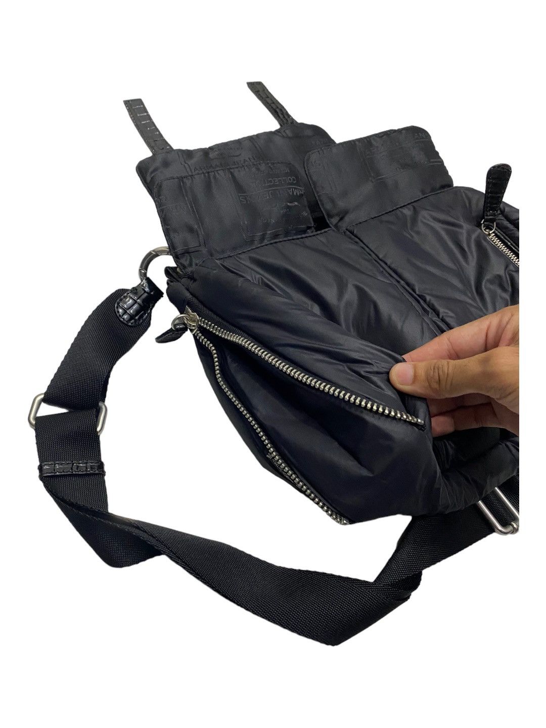 Armani 🔥ARMANI JEANS MULTI POCKET ZIPPER PUFFER SLING BAG Size ONE SIZE - 6 Thumbnail