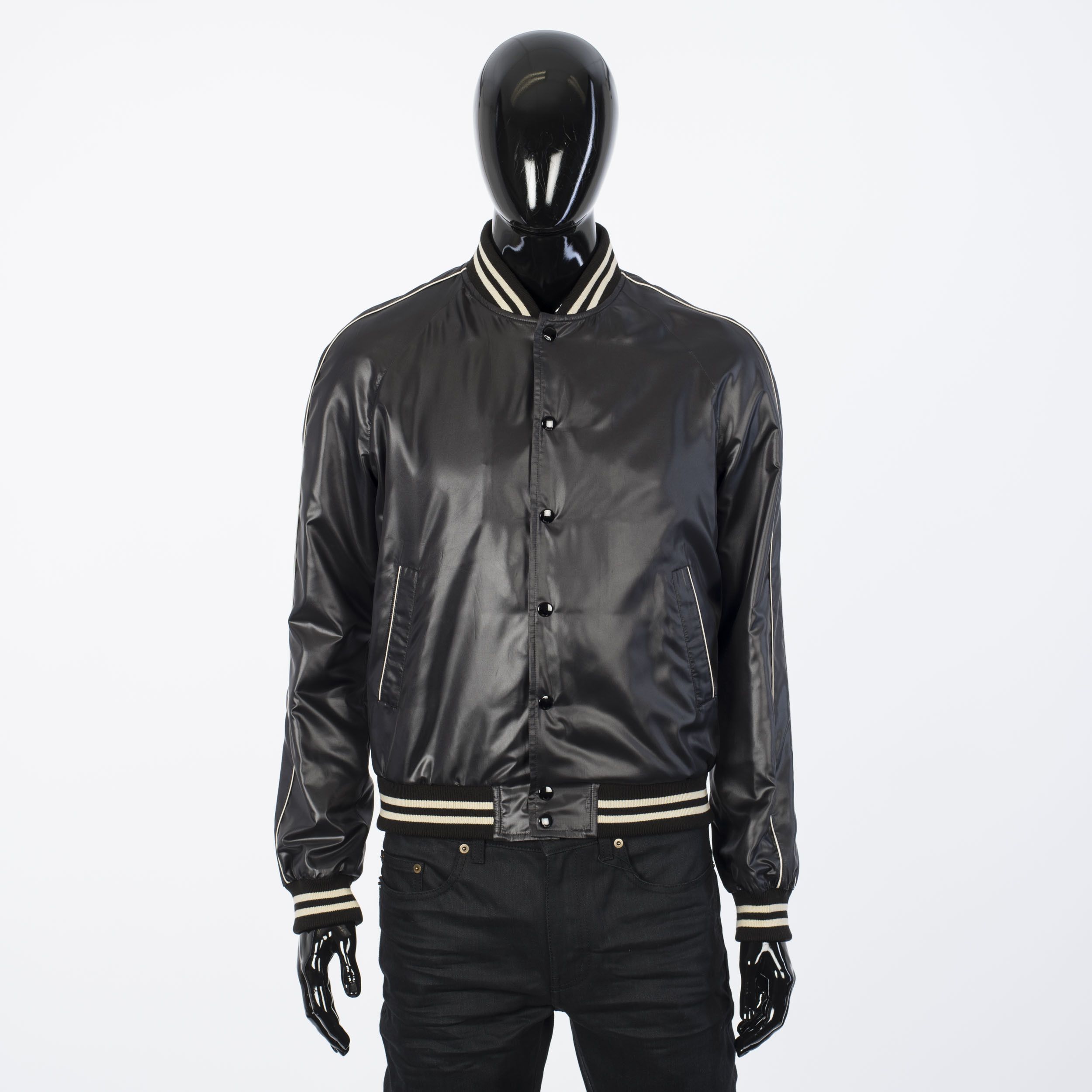【CELINE】Black nylon Teddy College Jacket【ランク:Ａ】 CELINE】Teddy College Bomber Jacket