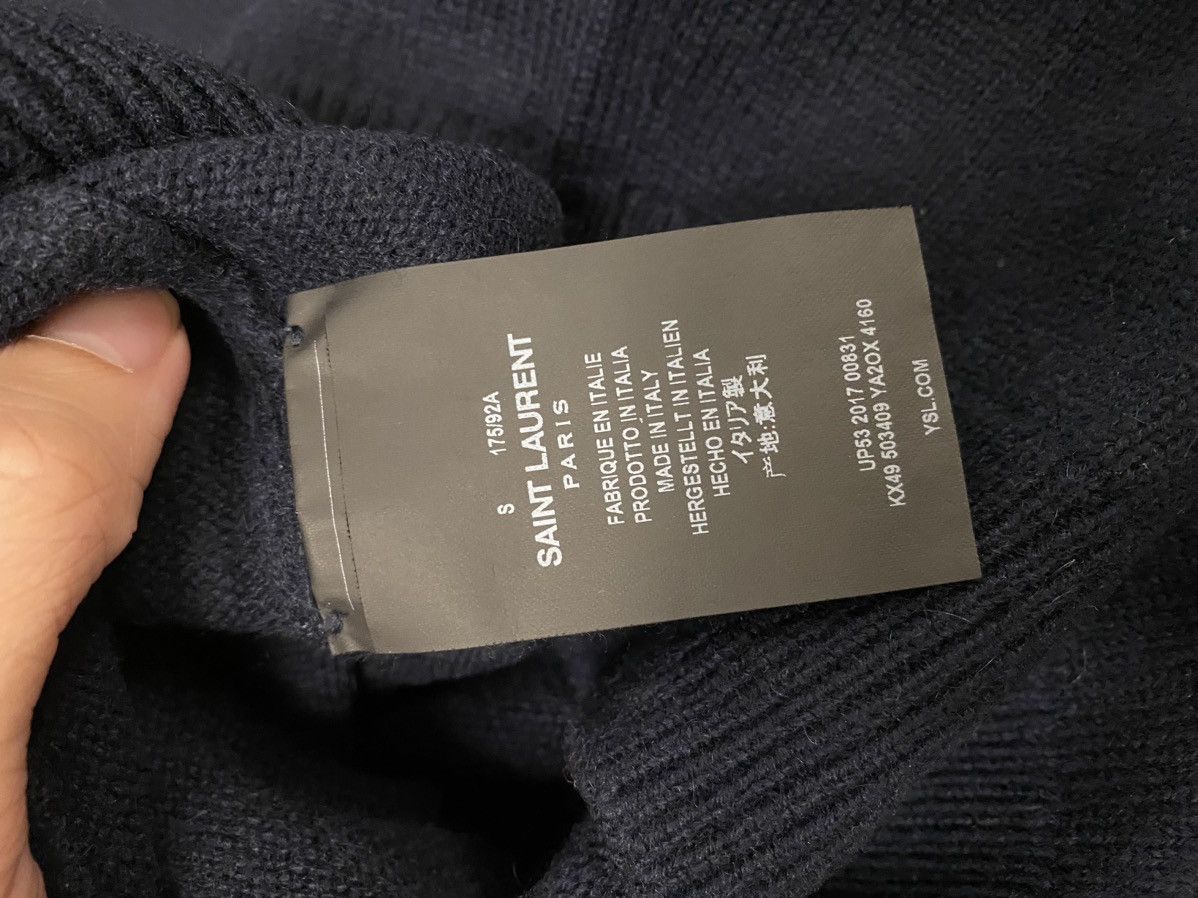Saint Laurent Paris Saint Laurent navy cashmere logo sweater S Size US S / EU 44-46 / 1 - 6 Thumbnail