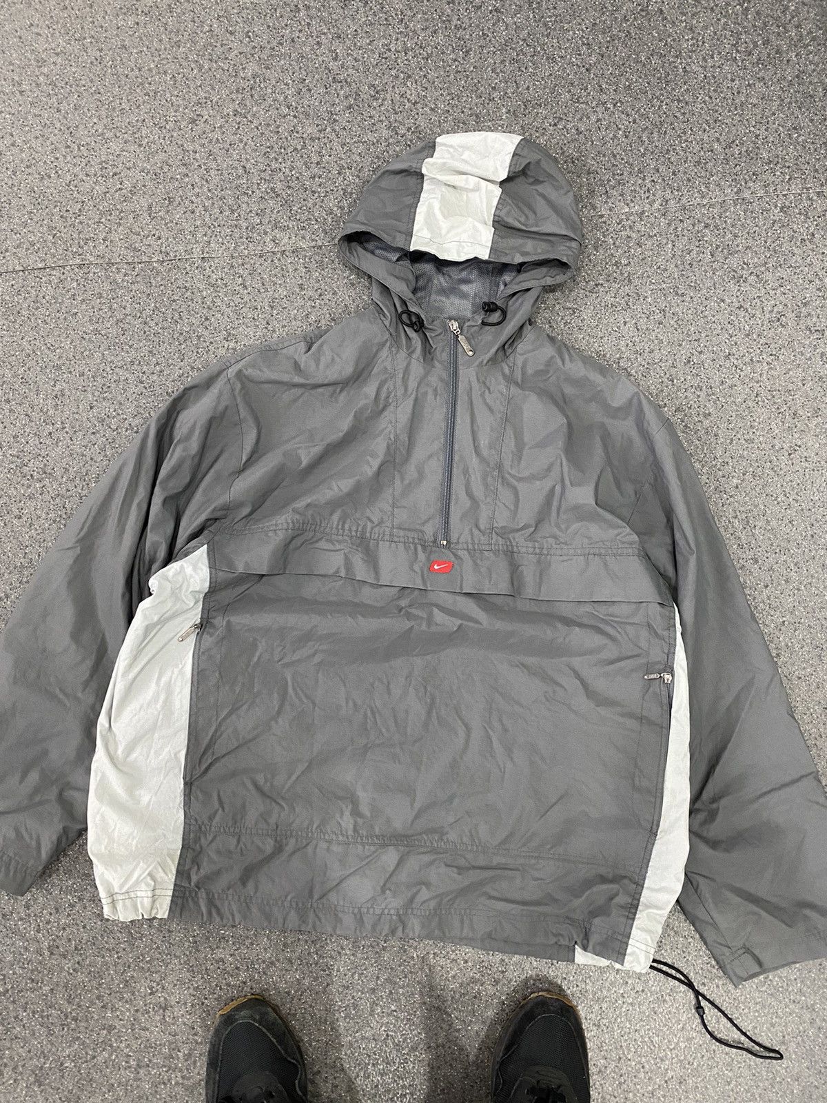 Nike Y2K Nike Central Logo Cream Anorak Jacket Size US S / EU 44-46 / 1 - 1 Thumbnail