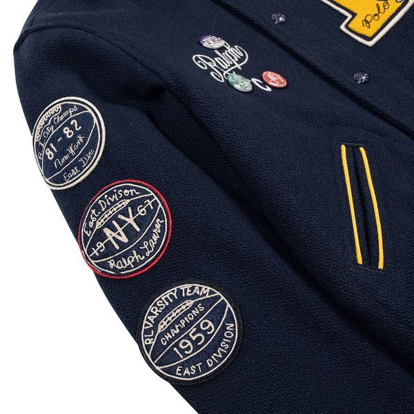 Polo Ralph Lauren Polo Ralph Lauren Navy Patch Hooded Letterman Jacket XXL Size US XXL / EU 58 / 5 - 5 Thumbnail
