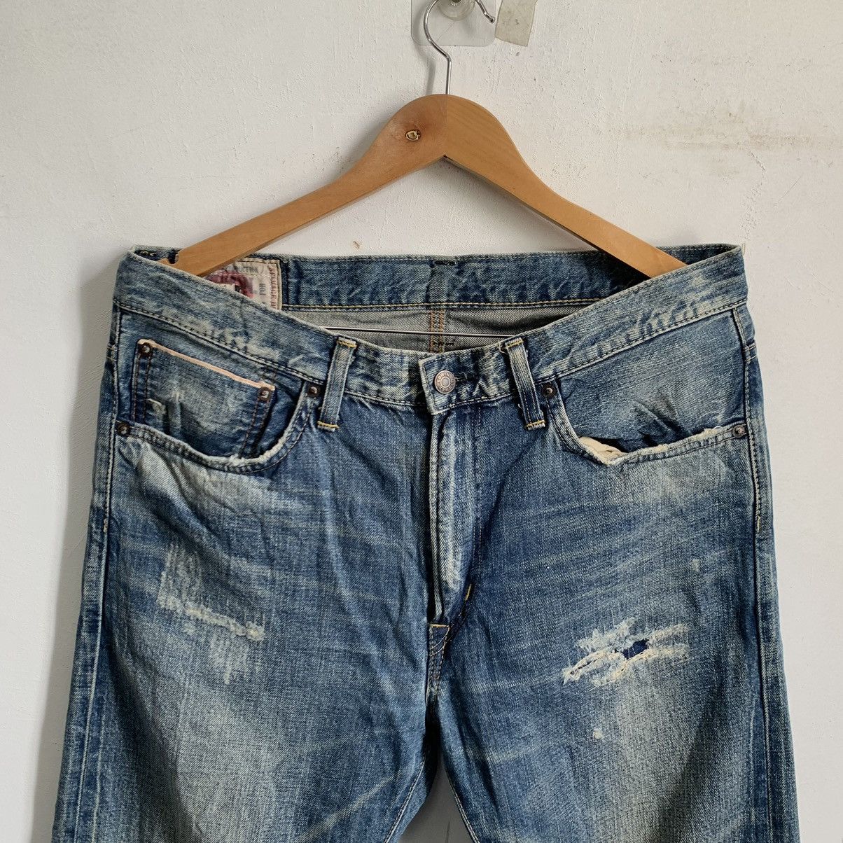 Kapital Rare Edwin For Blauer Selvedge Distressed Denim Jeans Mix7 Size US 34 / EU 50 - 3 Thumbnail