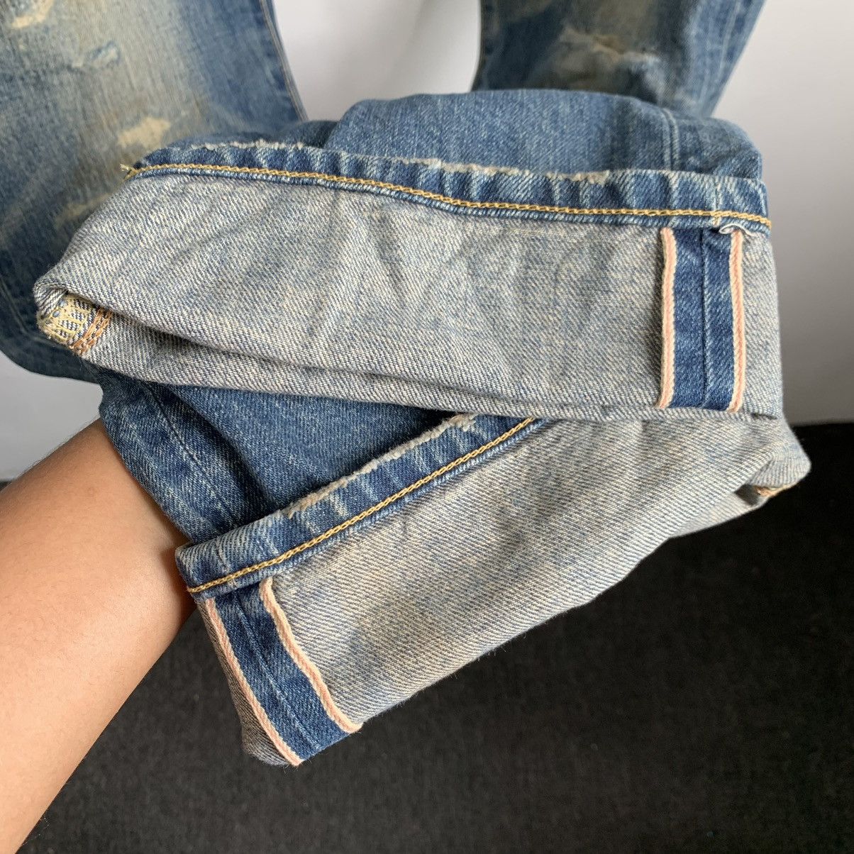 Kapital Rare Edwin For Blauer Selvedge Distressed Denim Jeans Mix7 Size US 34 / EU 50 - 8 Thumbnail