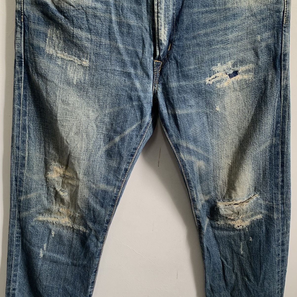 Kapital Rare Edwin For Blauer Selvedge Distressed Denim Jeans Mix7 Size US 34 / EU 50 - 4 Thumbnail