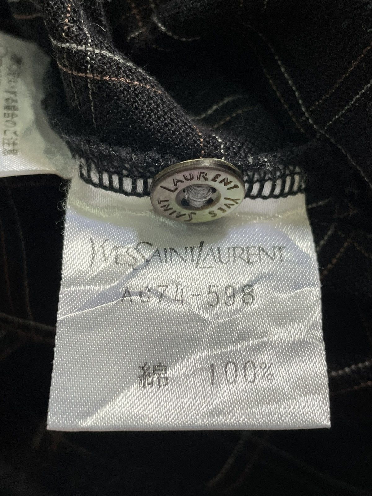 Vintage Vintage 90s Yves Saint Laurent Checked Long Sleeve T Shirt Size US M / EU 48-50 / 2 - 9 Thumbnail