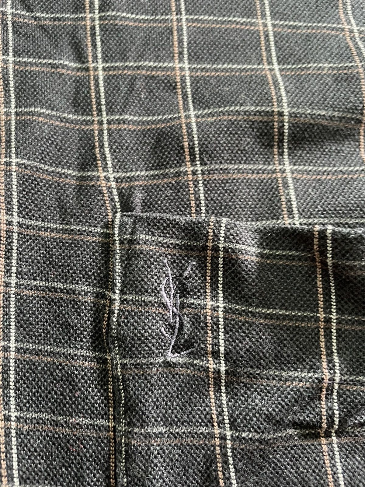 Vintage Vintage 90s Yves Saint Laurent Checked Long Sleeve T Shirt Size US M / EU 48-50 / 2 - 6 Thumbnail