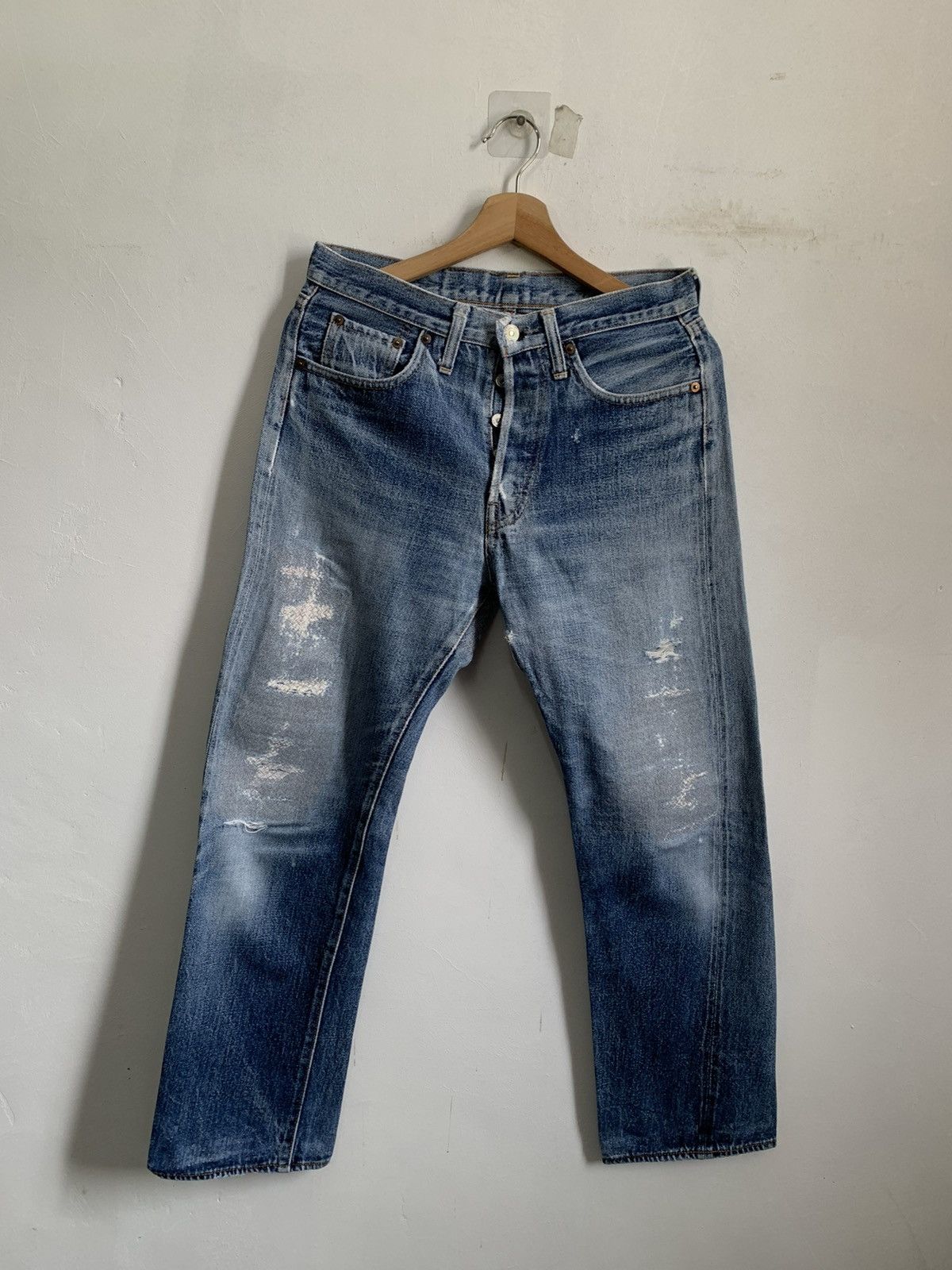 Denime Denime Boro Selvedge Distressed Denim Jeans Size US 29 - 1 Thumbnail