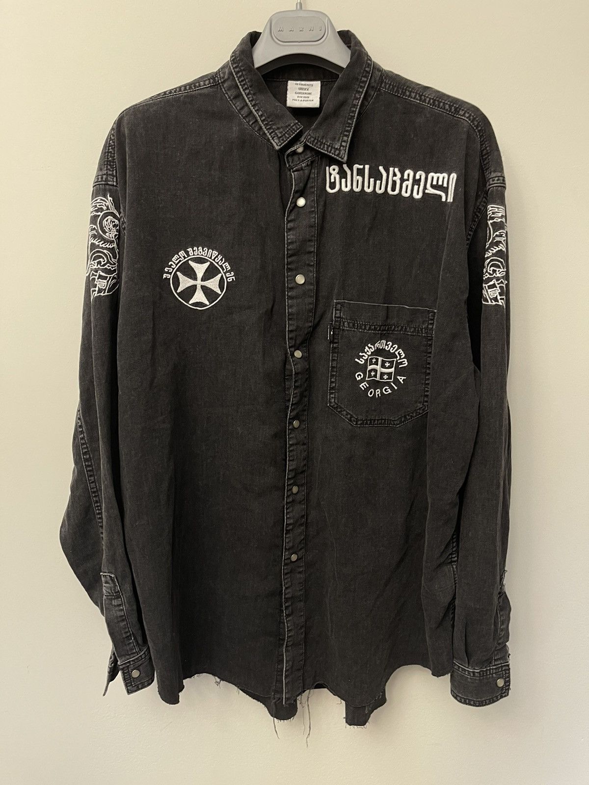 Levi's Vetements x Levi's 19ss Geogian black denim western shirt | Grailed