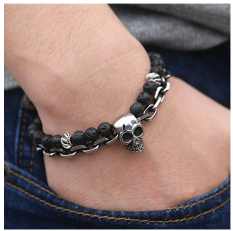 Jewelry Double Layer Black Lava Bracelet Size ONE SIZE - 1 Thumbnail