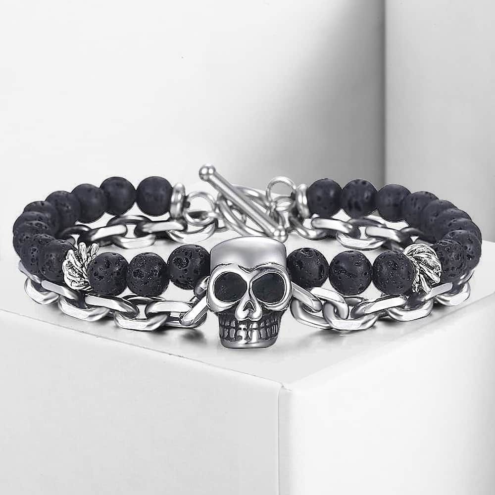 Jewelry Double Layer Black Lava Bracelet Size ONE SIZE - 3 Thumbnail