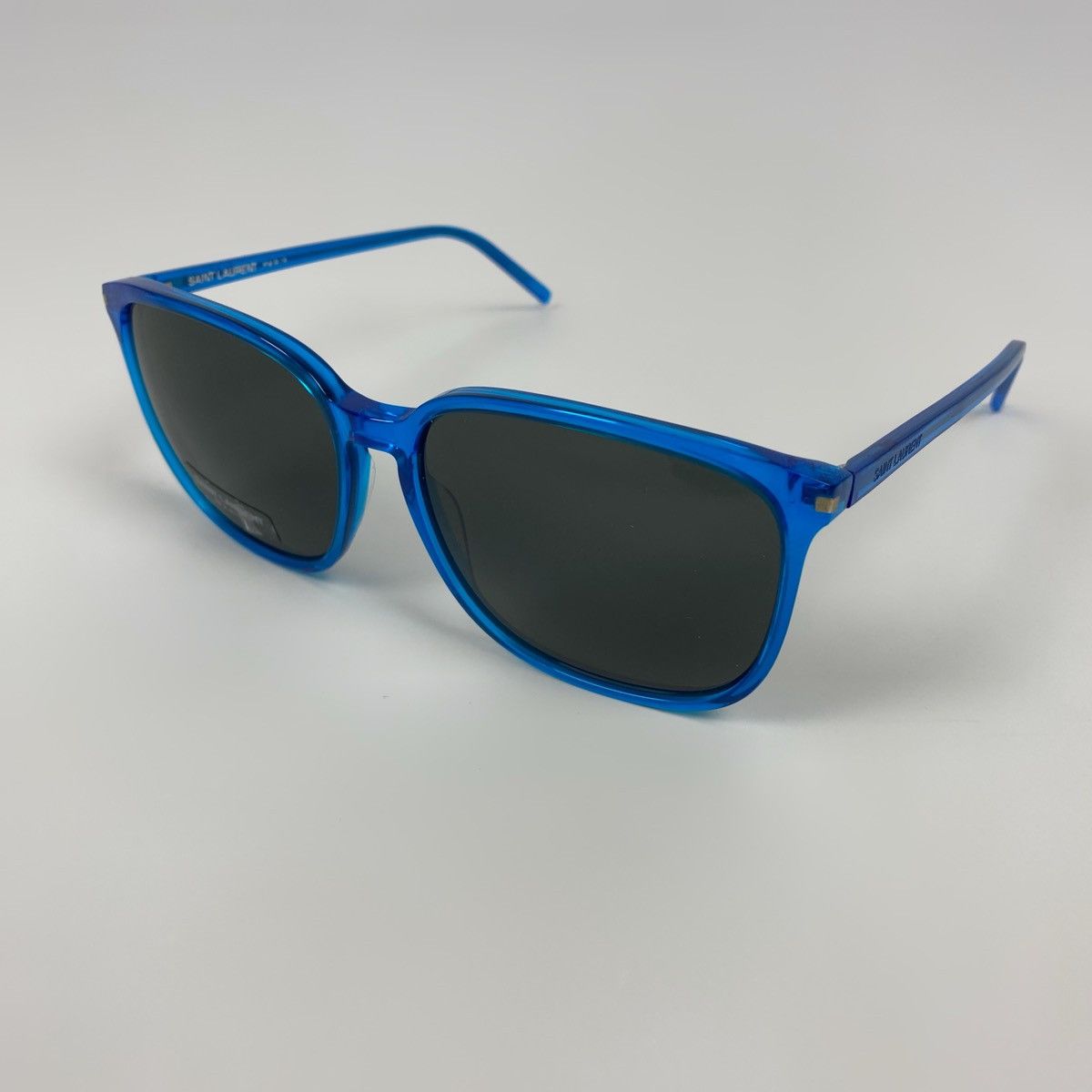 Designer Saint Laurent Paris SL37 Surf Blue Square Frame Sunglasses Size ONE SIZE - 7 Thumbnail