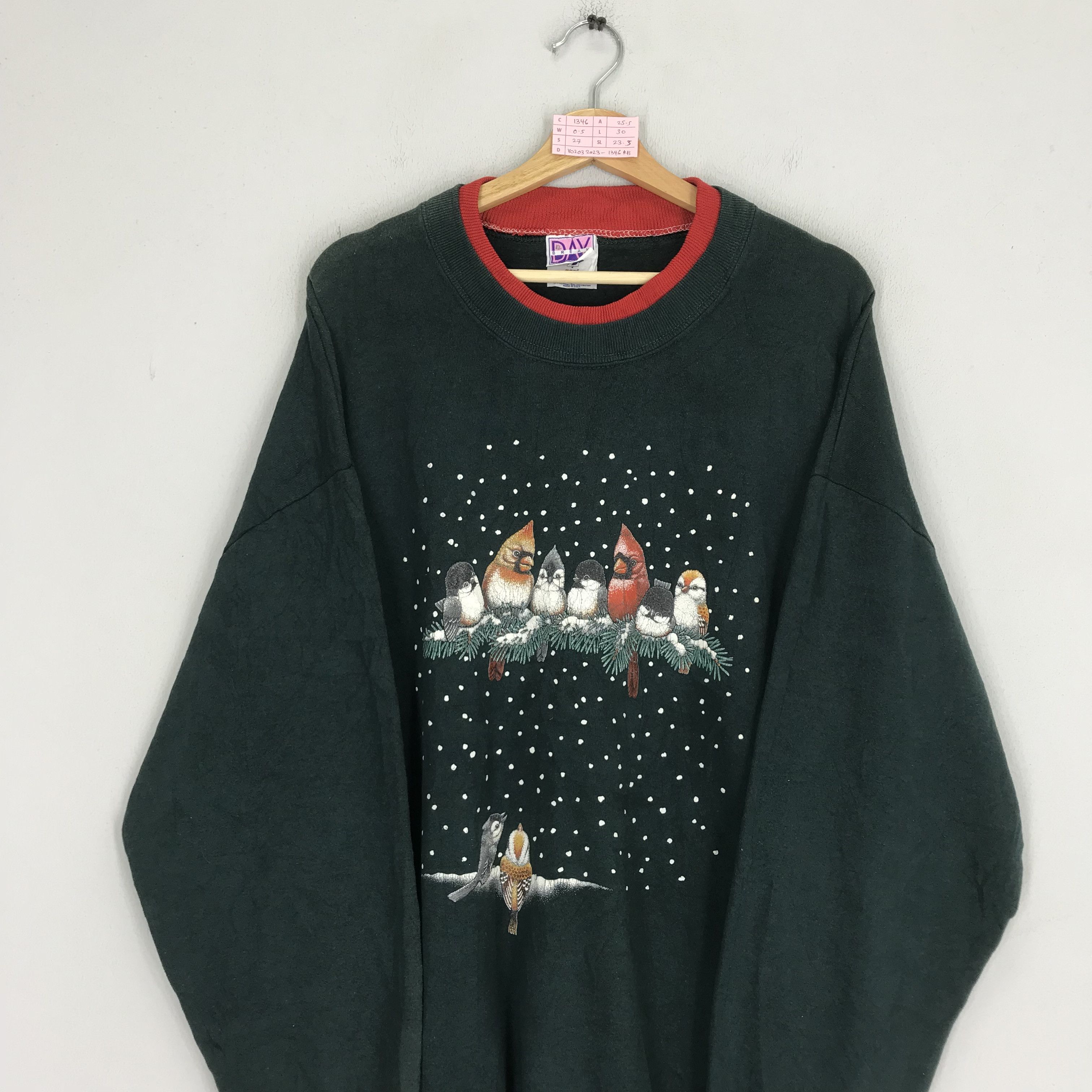 Arts & Science Vintage Cardinal Birds Winter Graphics Sweater Bird House Size US XL / EU 56 / 4 - 3 Thumbnail