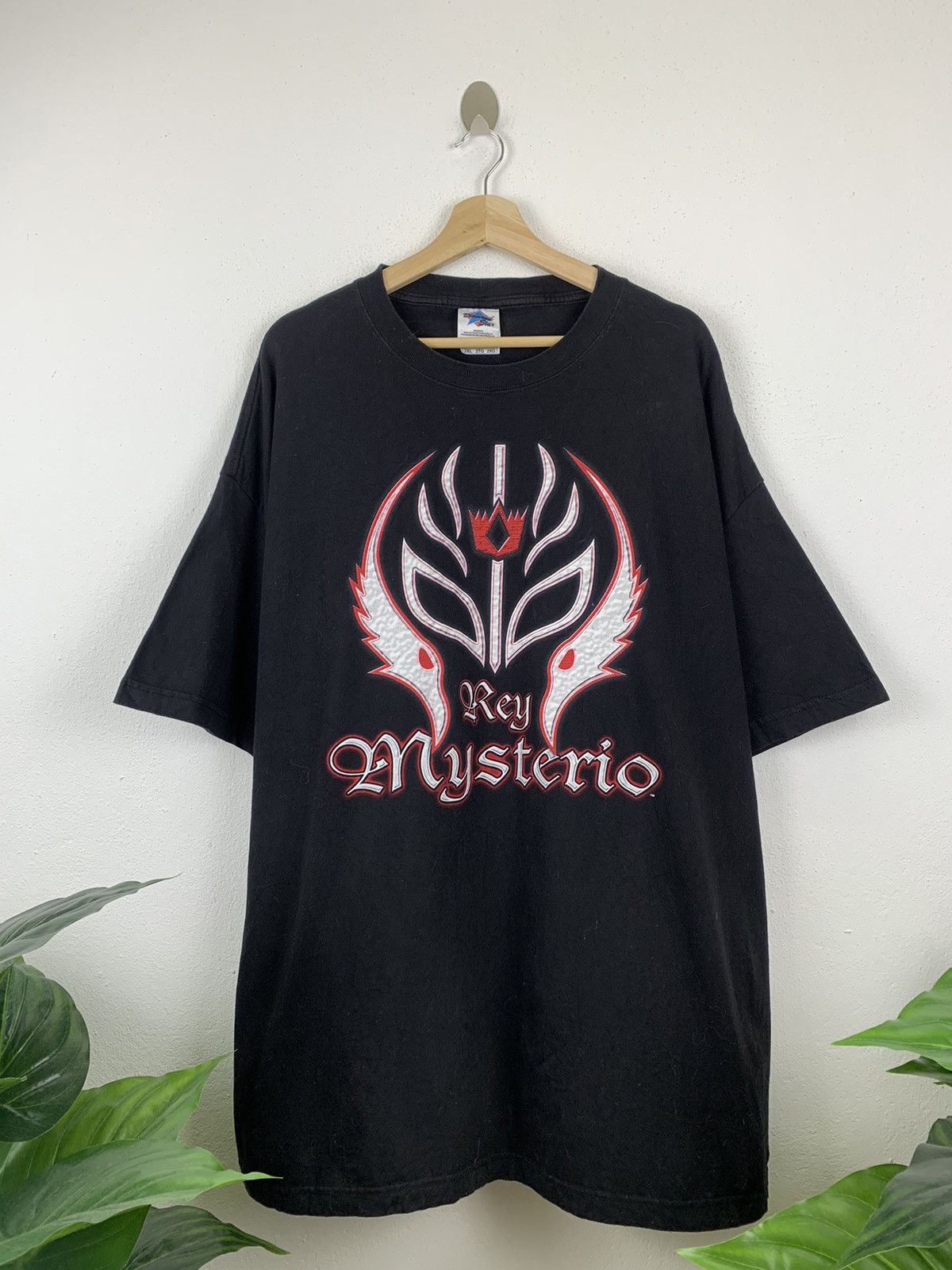 image of Vintage Wwe X Rey Mysterio Black T- Shirt, Men's (Size 2XL)