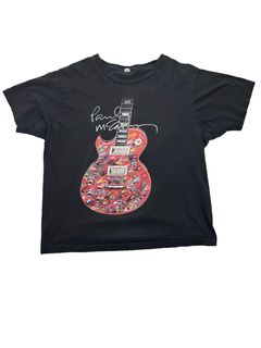 UNIQLO Gibson Guitar Music Short Sleeves T-Shirt White Mens XL size Japan  Rare