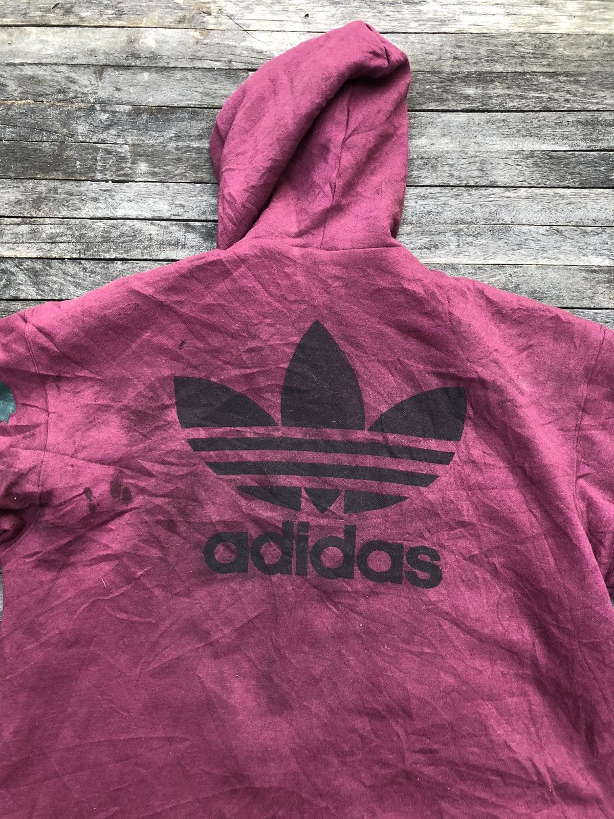 Adidas × Descente × Vintage Vintage 90s Adidas Trefoil Big Logo hoodies Size US L / EU 52-54 / 3 - 15 Thumbnail