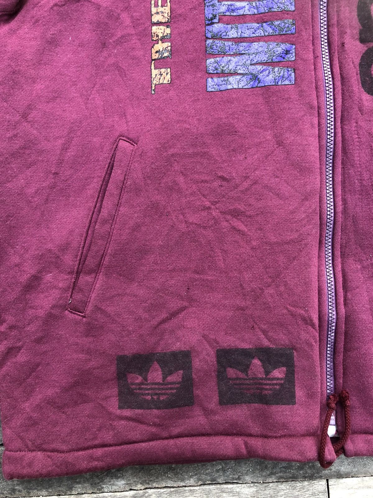 Adidas × Descente × Vintage Vintage 90s Adidas Trefoil Big Logo hoodies Size US L / EU 52-54 / 3 - 2 Thumbnail