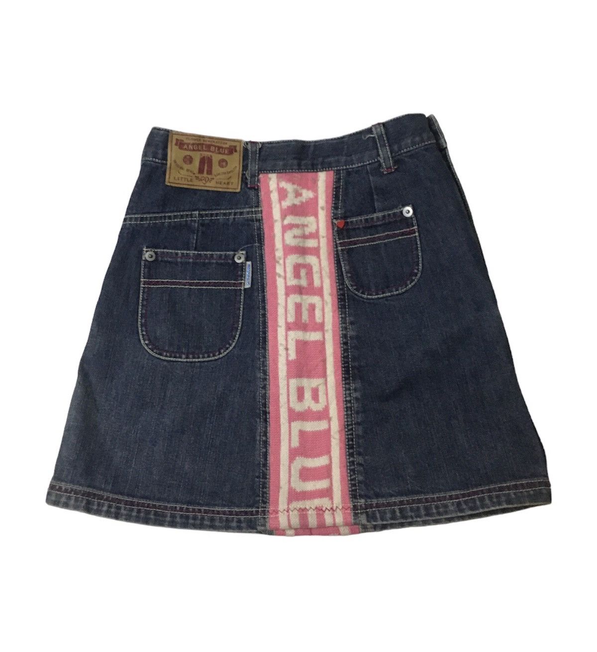 Beauty Beast 1990s Angel Blue Mini Skirt Denim Size 27" / US 4 / IT 40 - 4 Thumbnail
