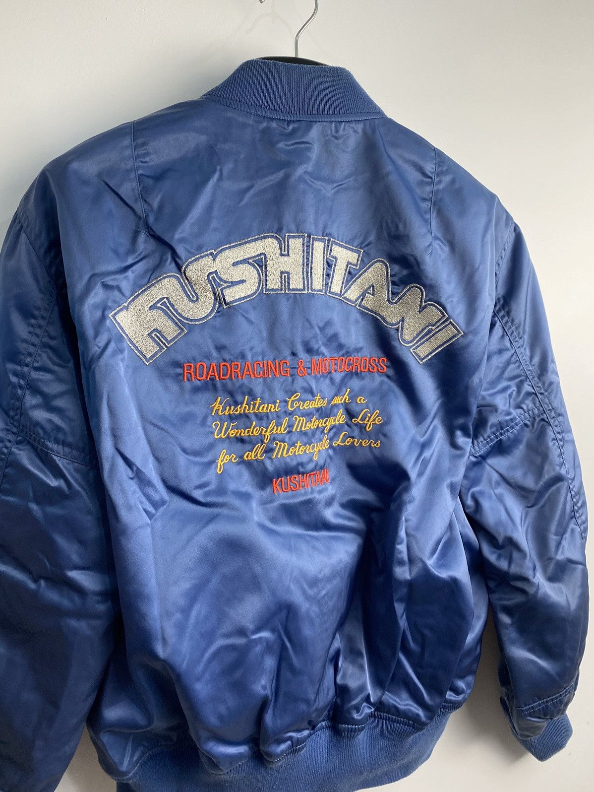 Japanese Brand 90s Kushitani Racing Revesible Bomber Jacket Size US L / EU 52-54 / 3 - 2 Thumbnail