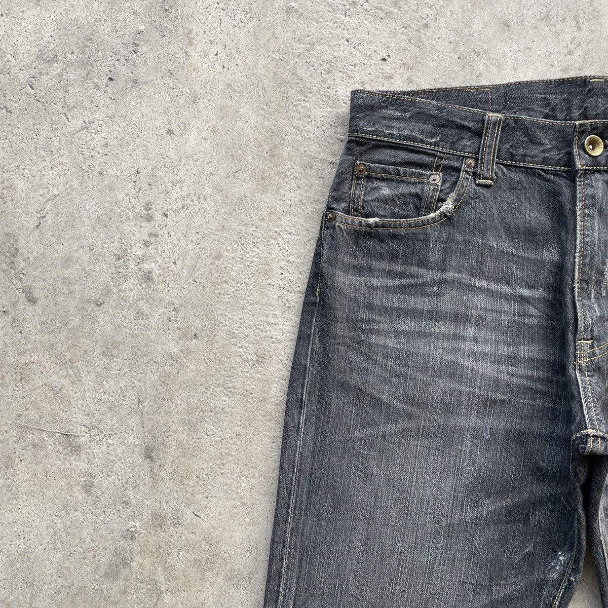 Japanese Brand W32x31🔥 Vintage Japanese Faded Black Denim Jeans Pants Size US 32 / EU 48 - 5 Thumbnail
