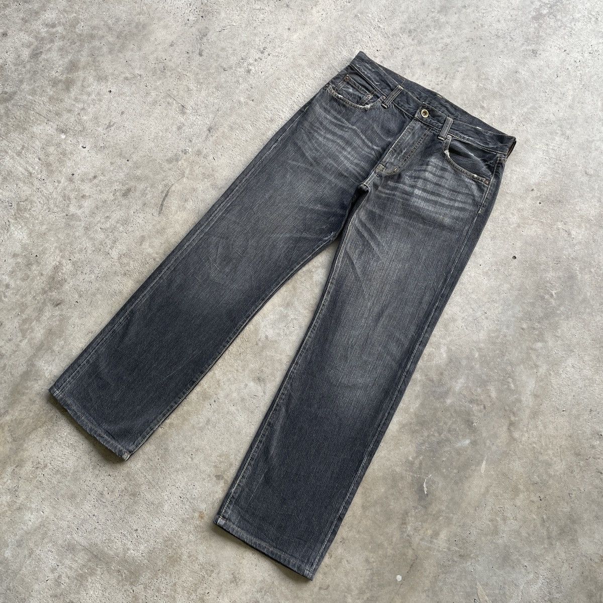 Japanese Brand W32x31🔥 Vintage Japanese Faded Black Denim Jeans Pants Size US 32 / EU 48 - 2 Thumbnail