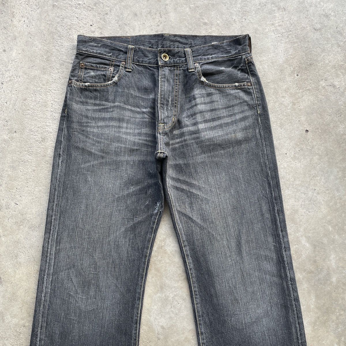 Japanese Brand W32x31🔥 Vintage Japanese Faded Black Denim Jeans Pants Size US 32 / EU 48 - 3 Thumbnail