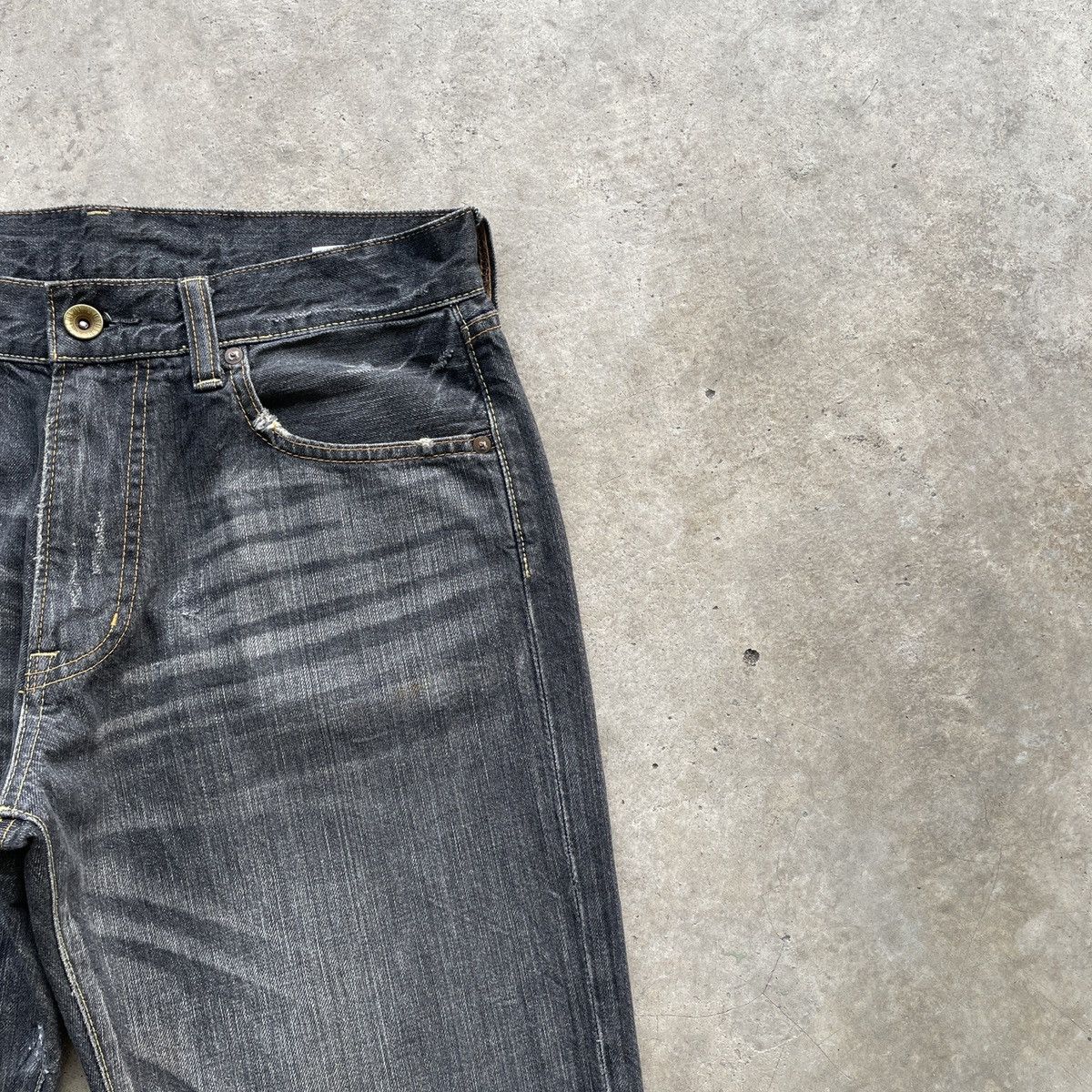 Japanese Brand W32x31🔥 Vintage Japanese Faded Black Denim Jeans Pants Size US 32 / EU 48 - 6 Thumbnail