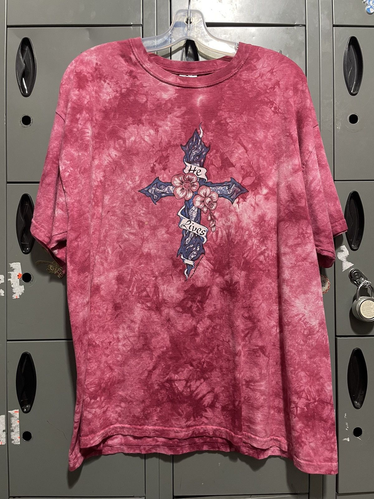 Vintage He Lives Jesus Christ Cross Bible verse Graphic tee Size US XL / EU 56 / 4 - 2 Thumbnail