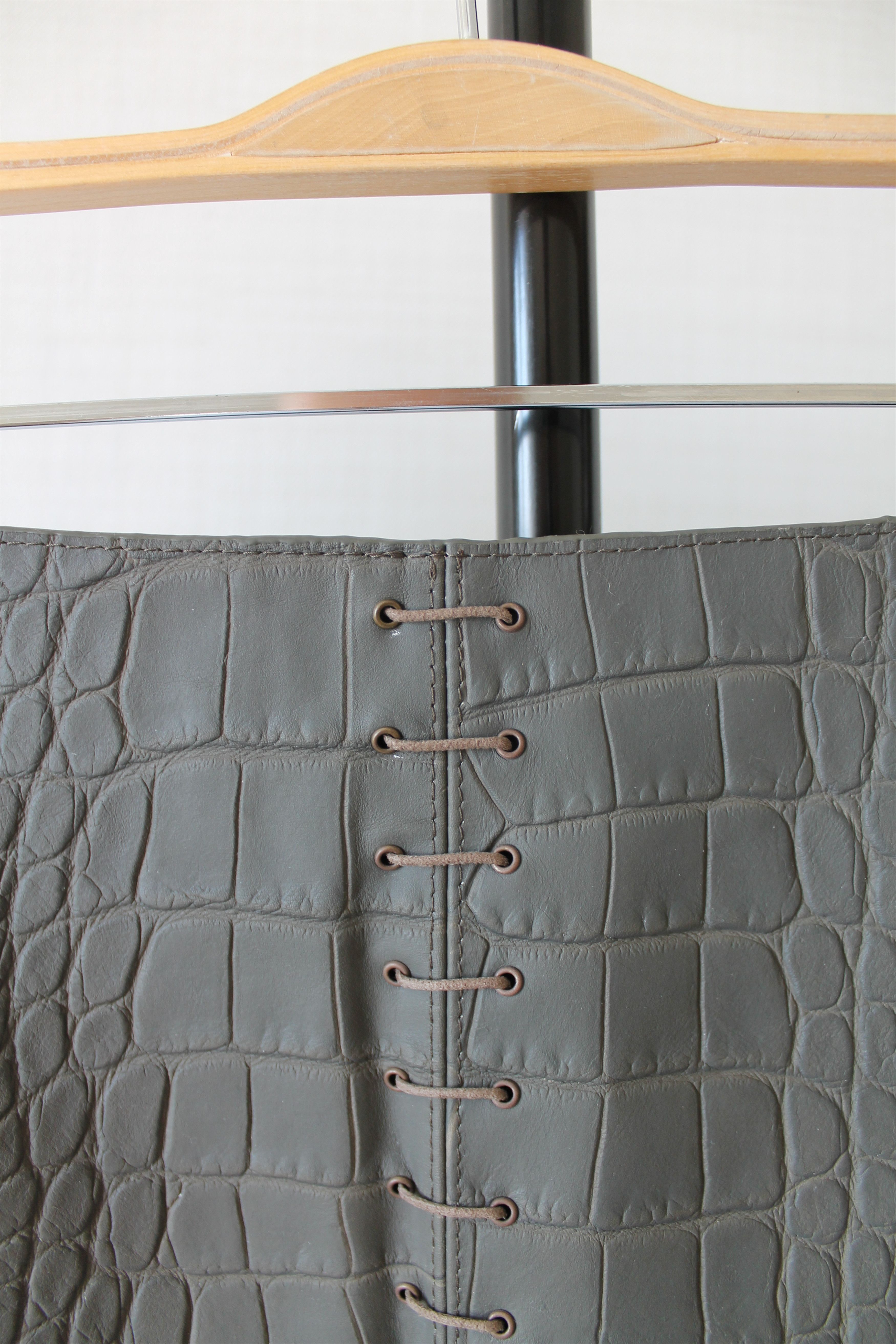 Alexander Wang Alexander Wang Crocodile Print Textured Lace-Up Mini skirt Size 31" - 4 Thumbnail