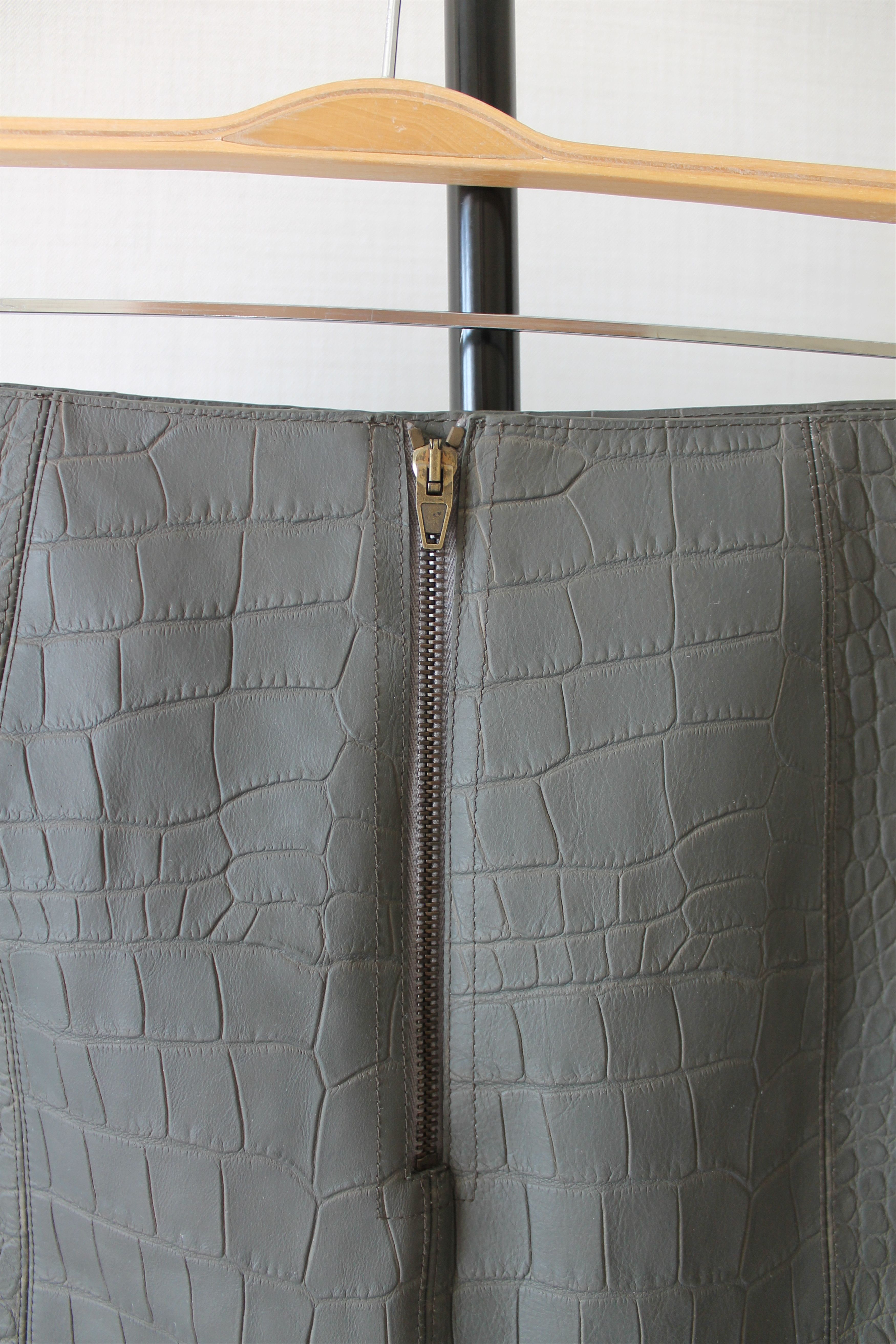 Alexander Wang Alexander Wang Crocodile Print Textured Lace-Up Mini skirt Size 31" - 6 Thumbnail