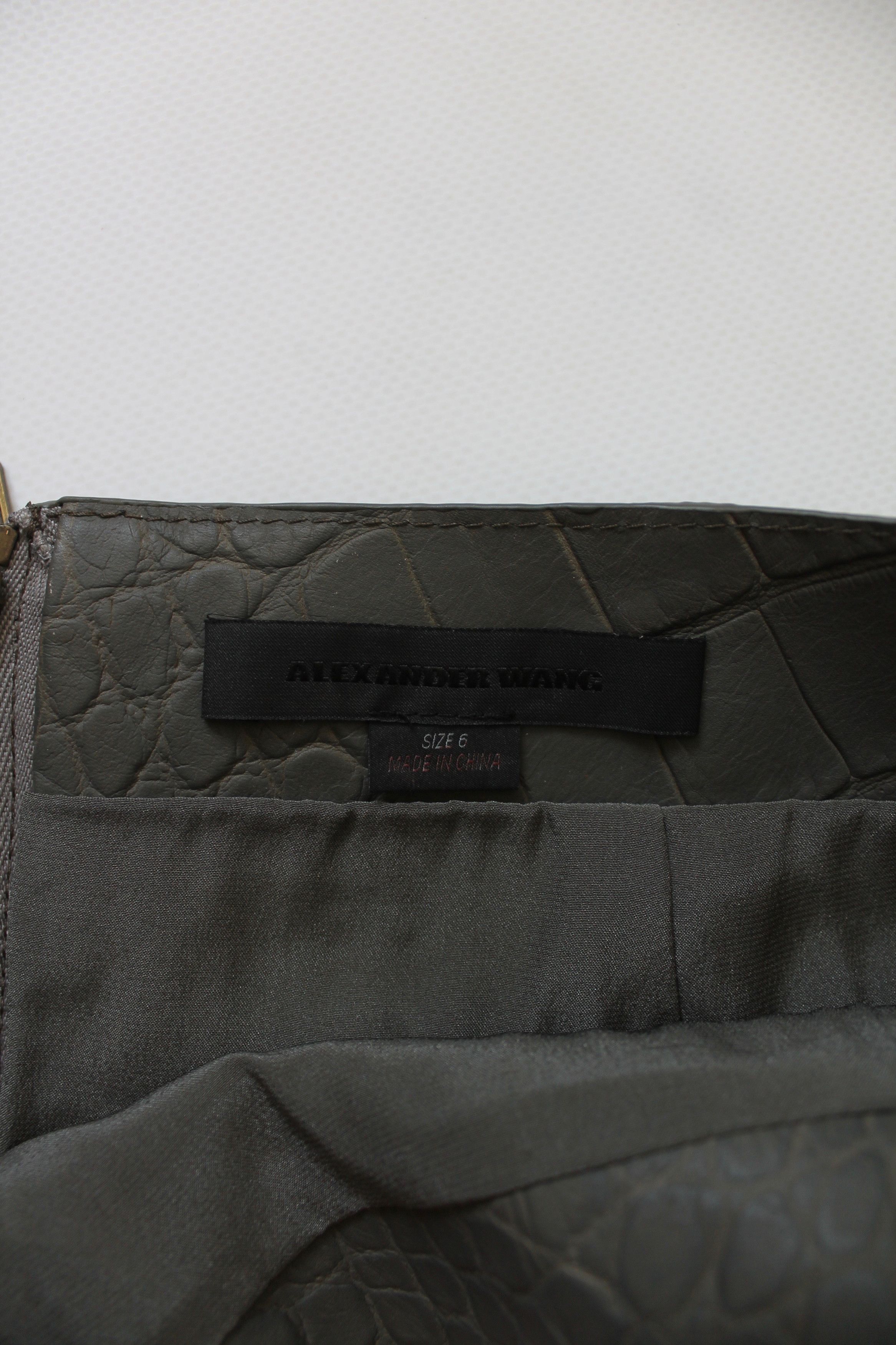 Alexander Wang Alexander Wang Crocodile Print Textured Lace-Up Mini skirt Size 31" - 10 Thumbnail