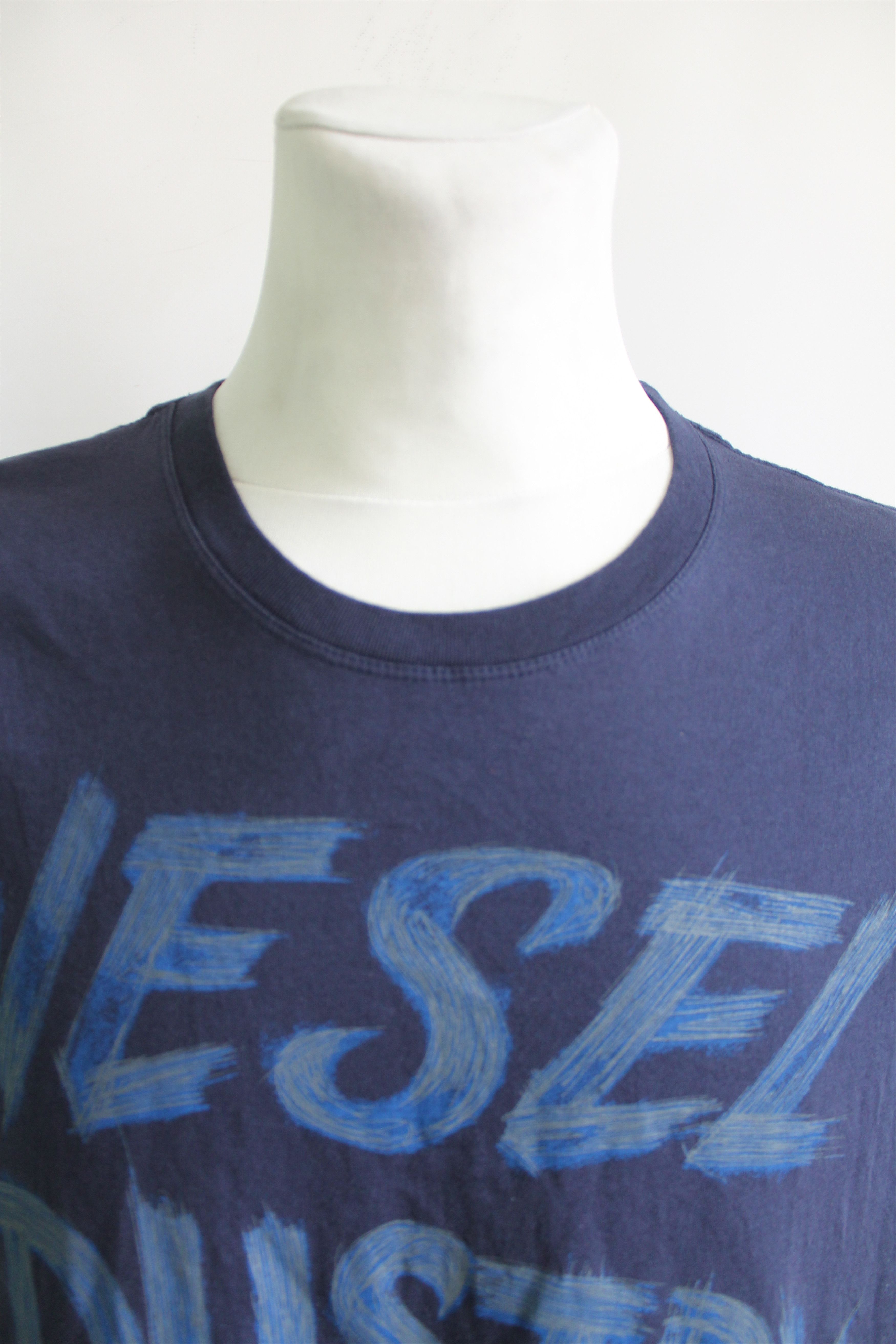 Diesel DIESEL Industry T shirt crew neck XL navy blue cotton Size US XL / EU 56 / 4 - 6 Thumbnail