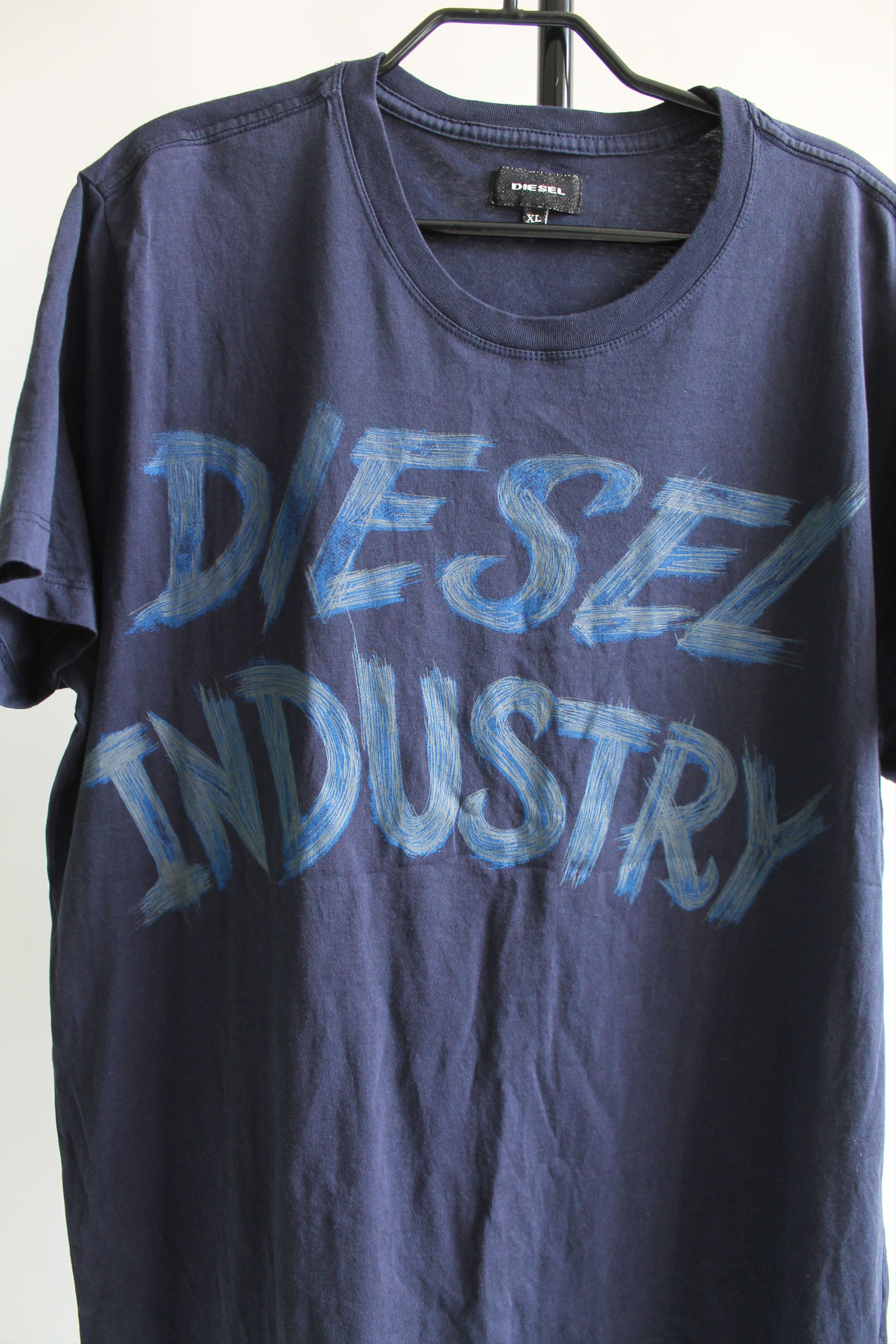 Diesel DIESEL Industry T shirt crew neck XL navy blue cotton Size US XL / EU 56 / 4 - 3 Thumbnail
