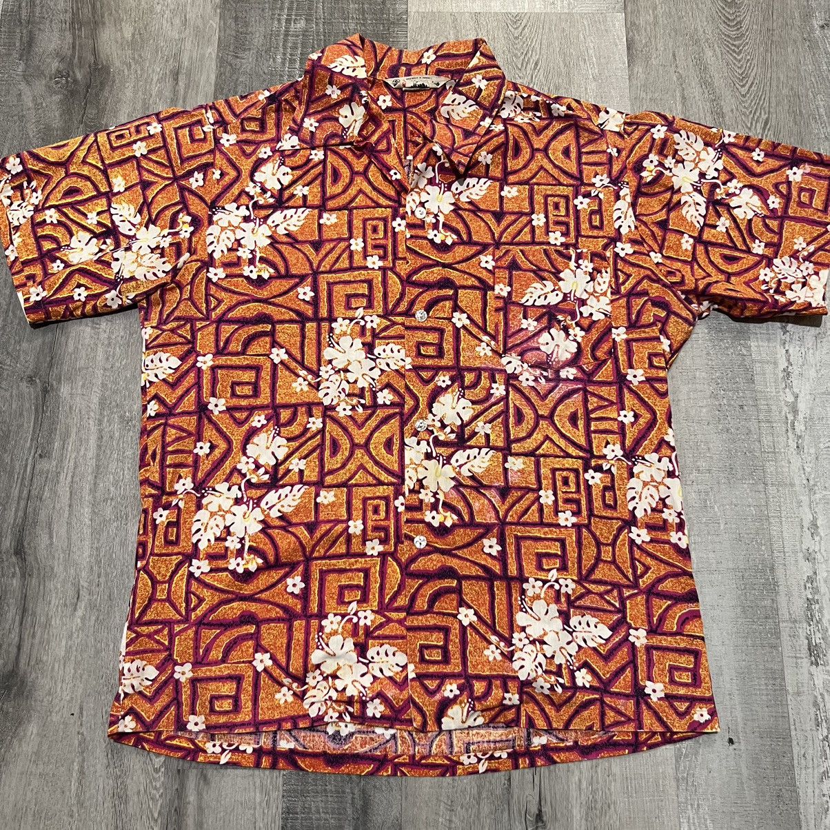 VTG Calabash Products 60s Floral Loop Collar Hawaiian Shirt