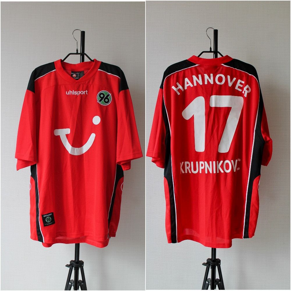 Vintage 2004 Hannover 96 Home #17 Krupnikovic Soccer Jersey shirt Size US XXL / EU 58 / 5 - 1 Thumbnail
