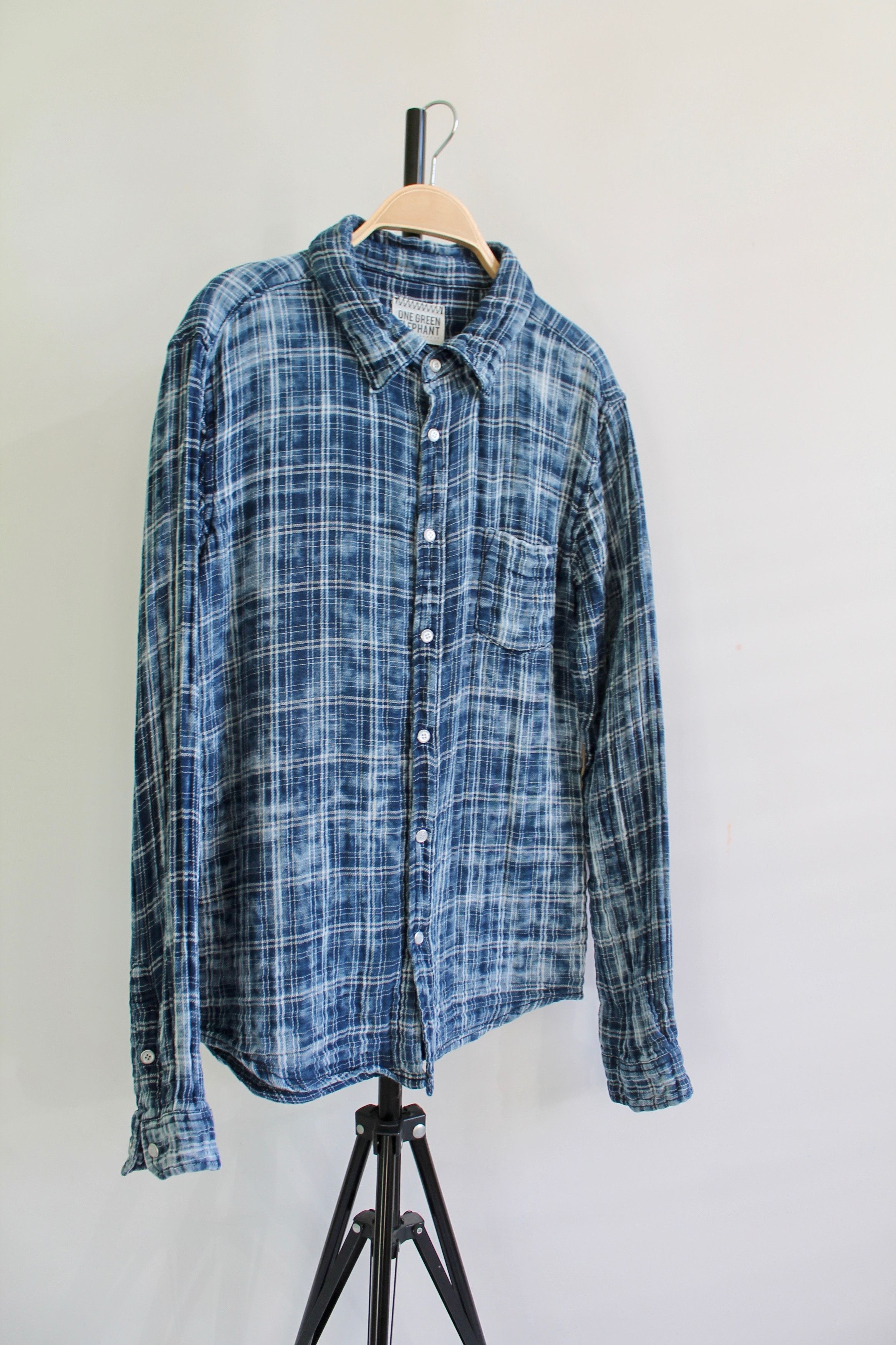 Japanese Brand One Green Elephant Plaid Shirt size Small Size US S / EU 44-46 / 1 - 2 Thumbnail