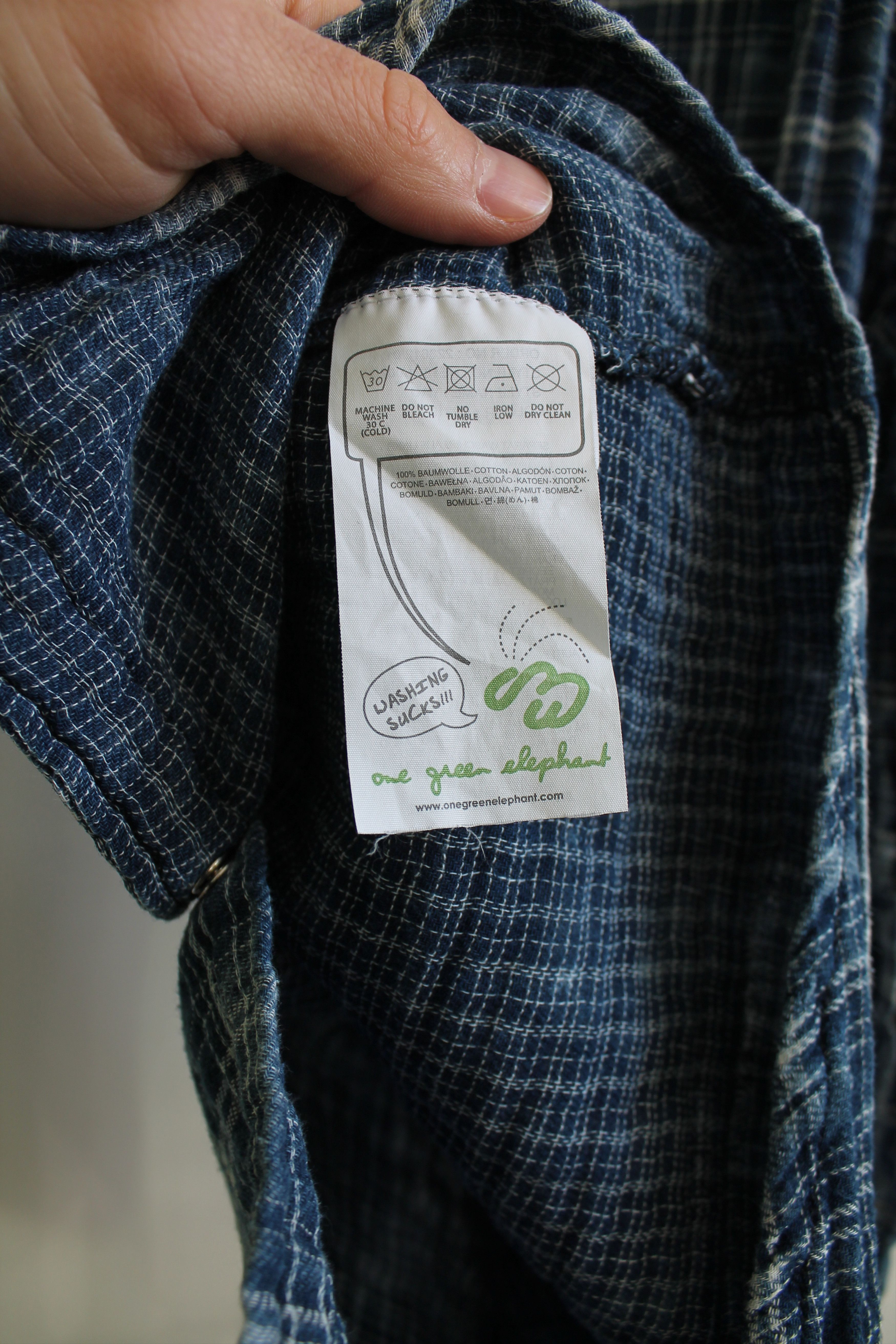 Japanese Brand One Green Elephant Plaid Shirt size Small Size US S / EU 44-46 / 1 - 7 Thumbnail